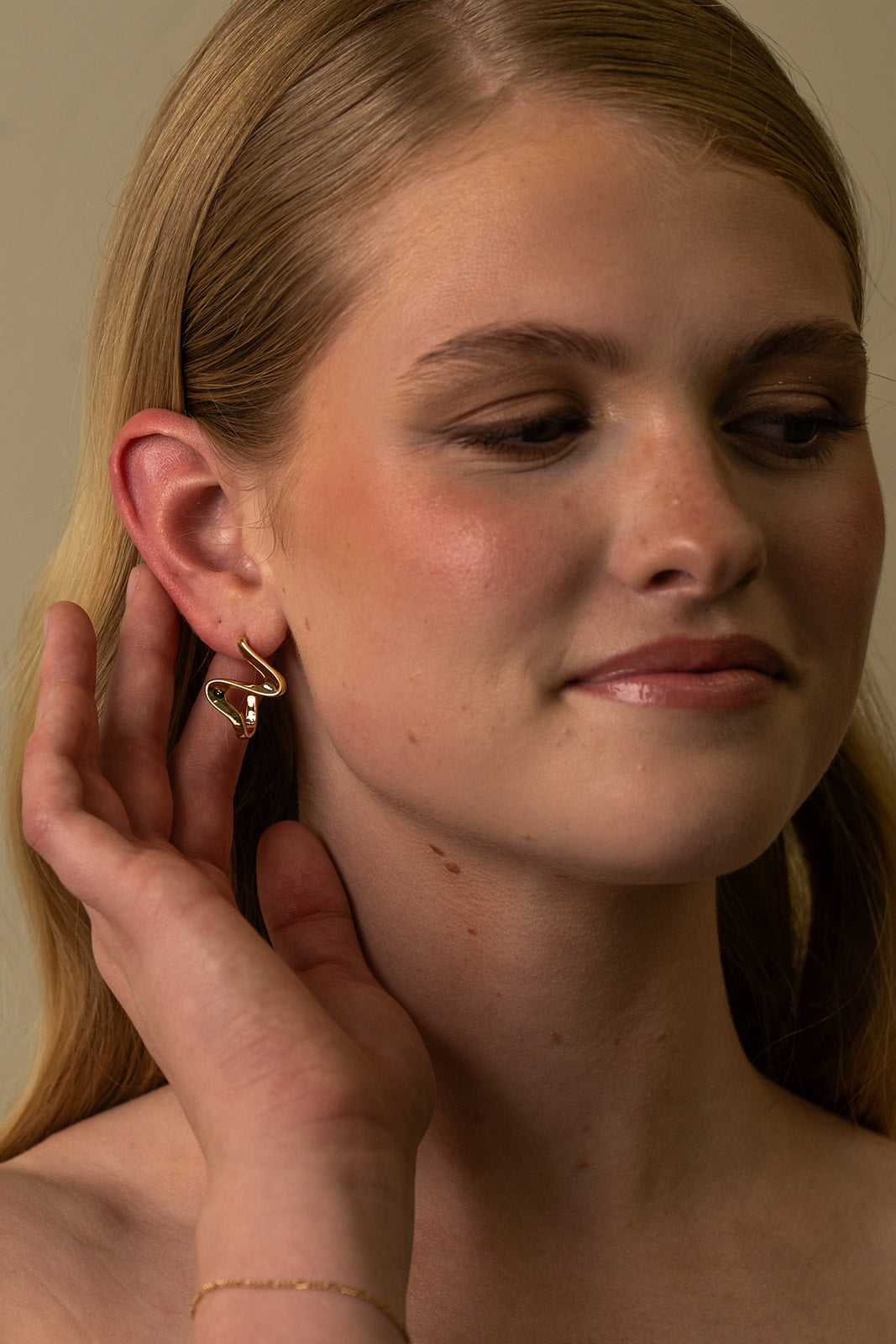 Abstract Gold Wave Studs