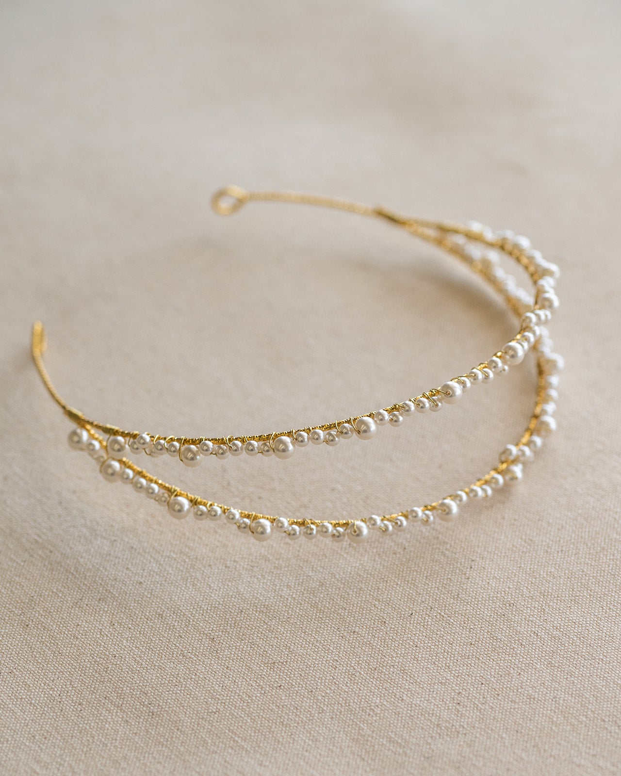 Double Vine Delicate Pearl Crown – Bridal Wedding Hair Piece
