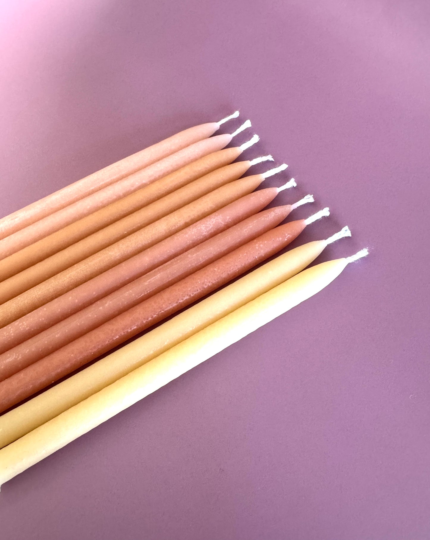 Birthday Candles, Set of ten, party candles, cake candle - Beeswax Candle, Home Decor, boho, rainbow candles, tall skinny birthday candles