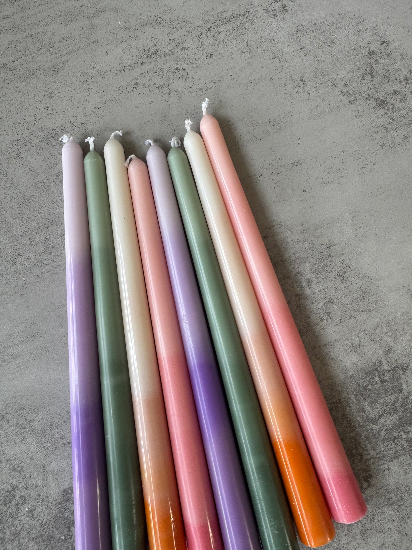 Ombre Taper Candles, Candlesticks - Home decor, Colorful, gradient, Shape Candle, wedding, holiday