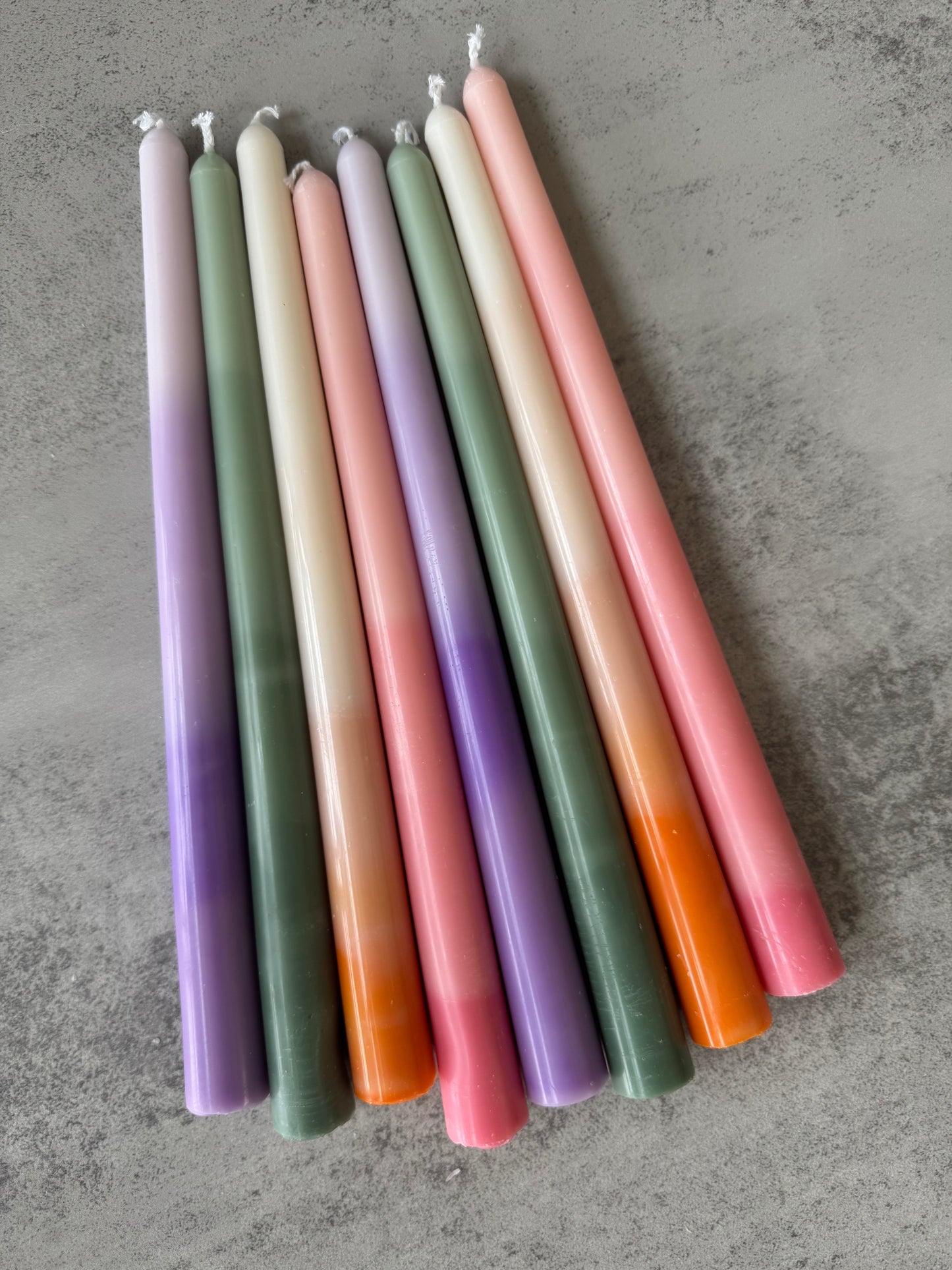 Ombre Taper Candles, Candlesticks - Home decor, Colorful, gradient, Shape Candle, wedding, holiday