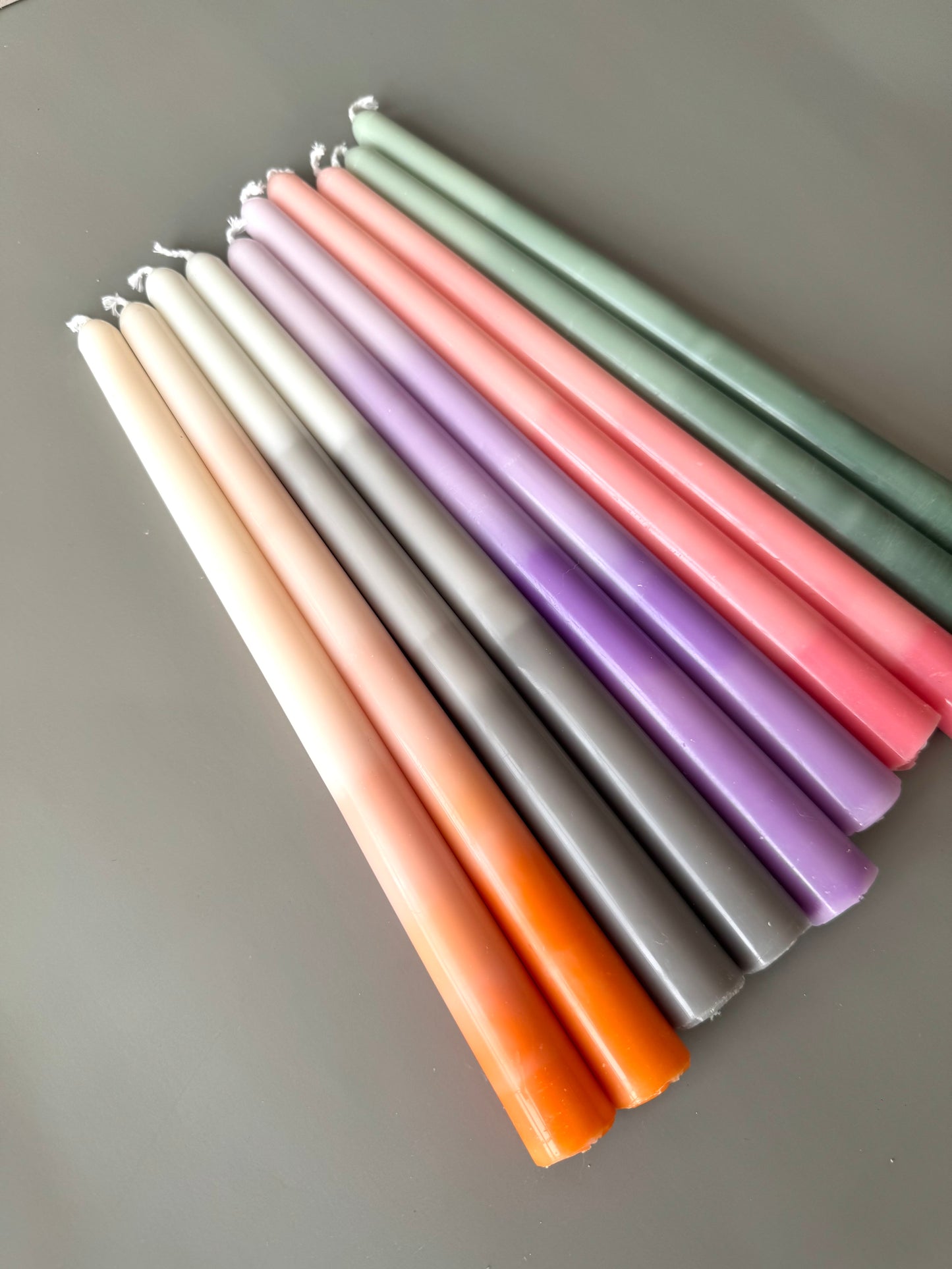 Ombre Taper Candles, Candlesticks - Home decor, Colorful, gradient, Shape Candle, wedding, holiday