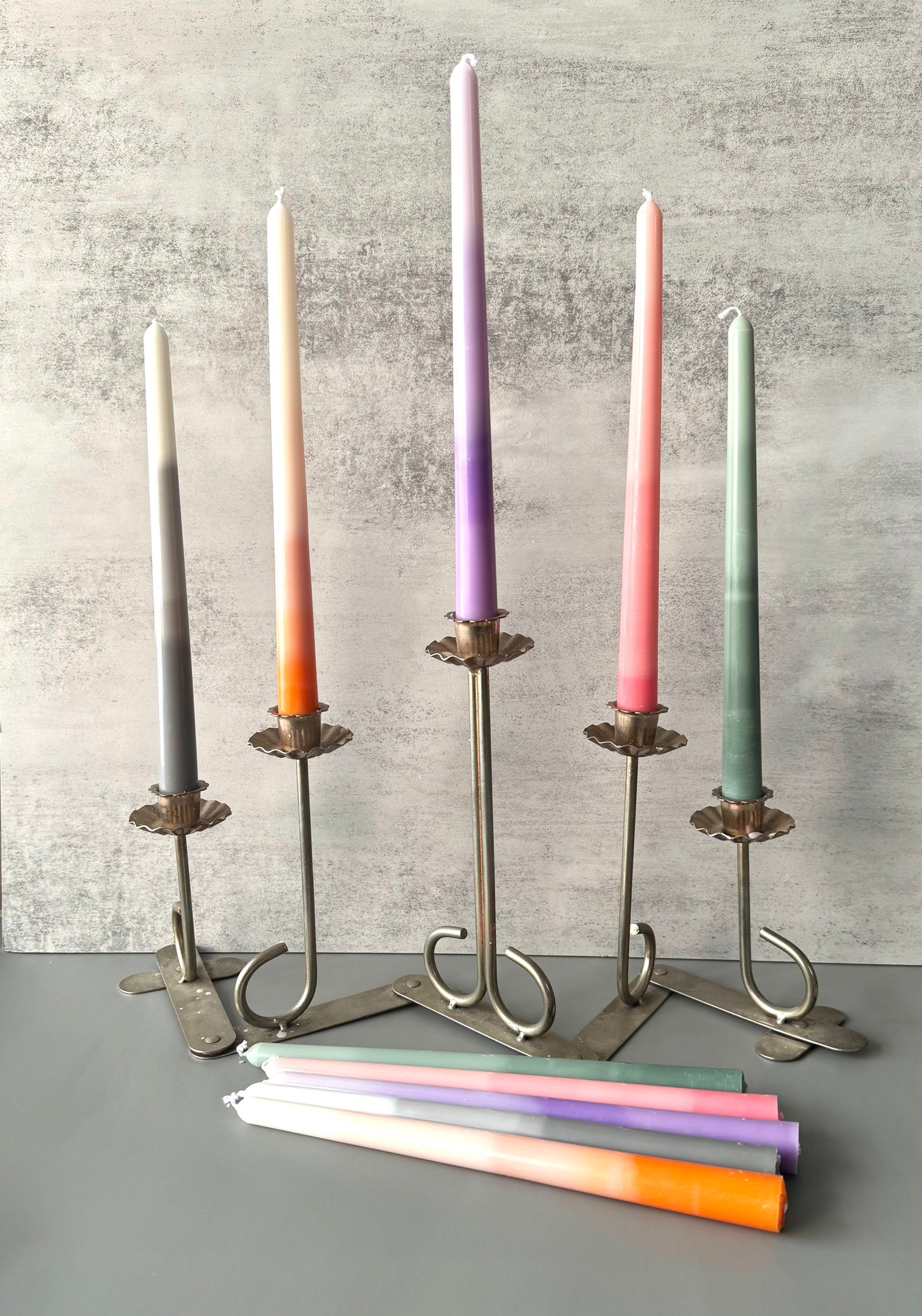 Ombre Taper Candles, Candlesticks - Home decor, Colorful, gradient, Shape Candle, wedding, holiday