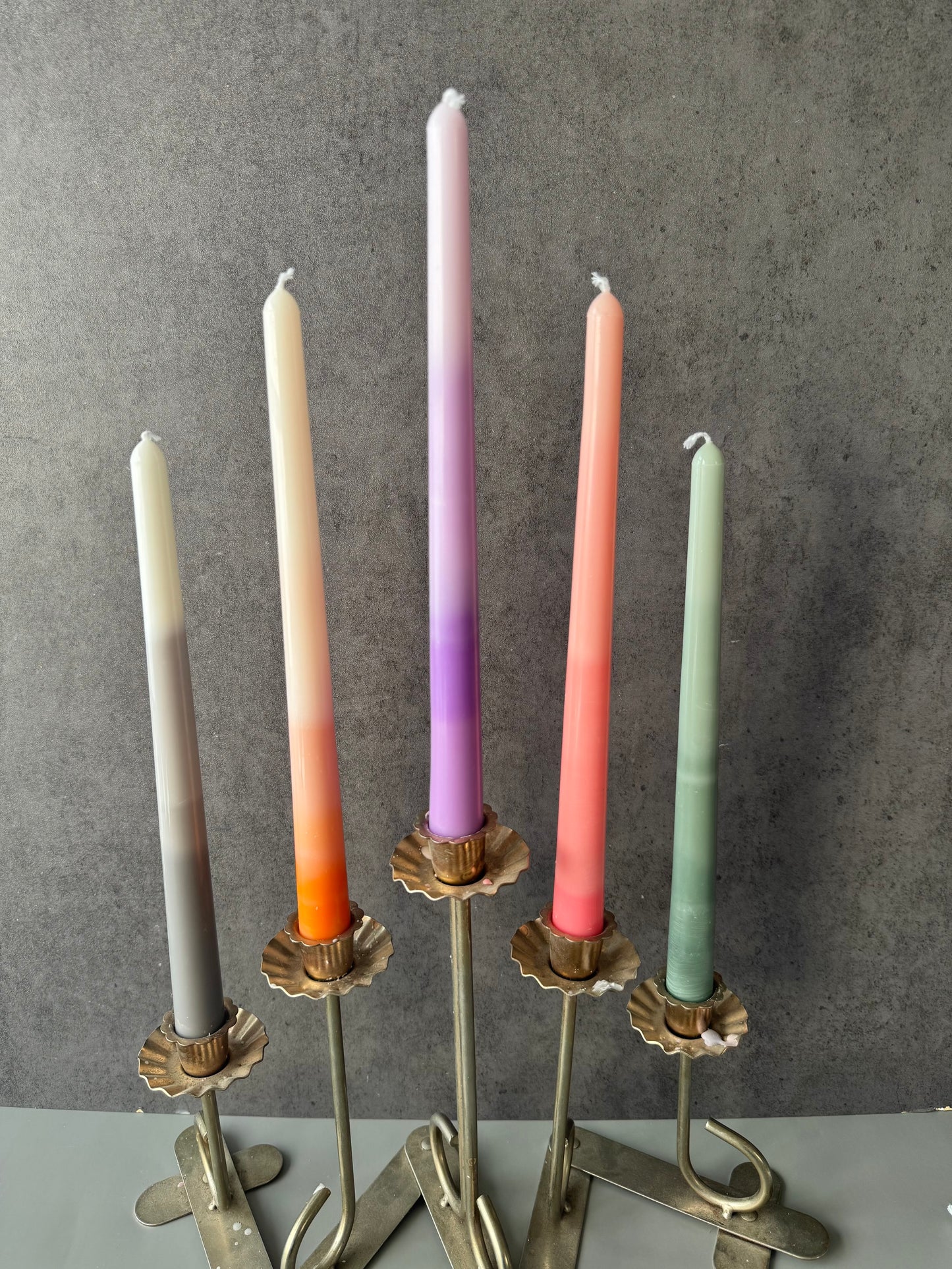 Ombre Taper Candles, Candlesticks - Home decor, Colorful, gradient, Shape Candle, wedding, holiday