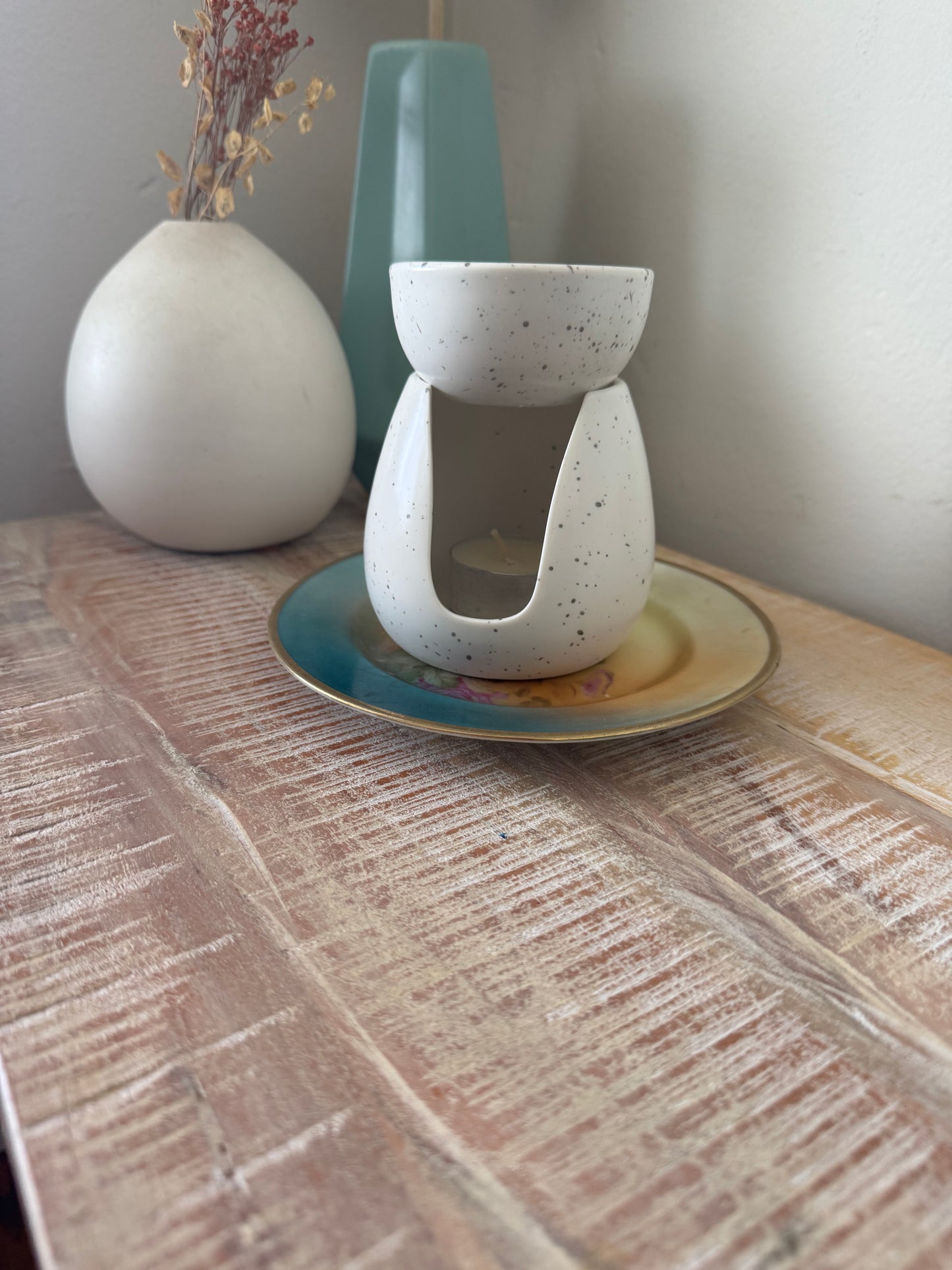 Two Piece Speckled Ceramic Wax Melt warmer, diffuser