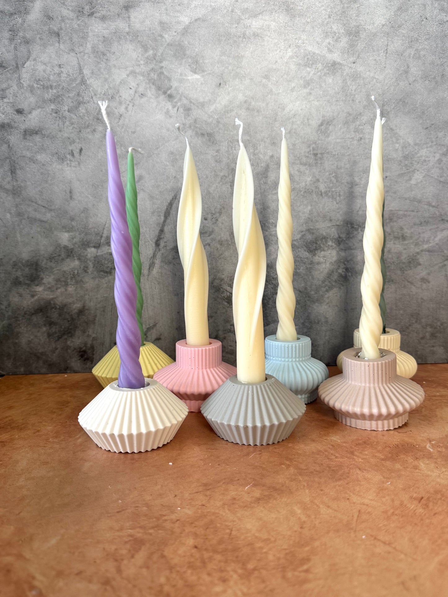 Corkscrew Taper Candles - large and small, tabletop decor
