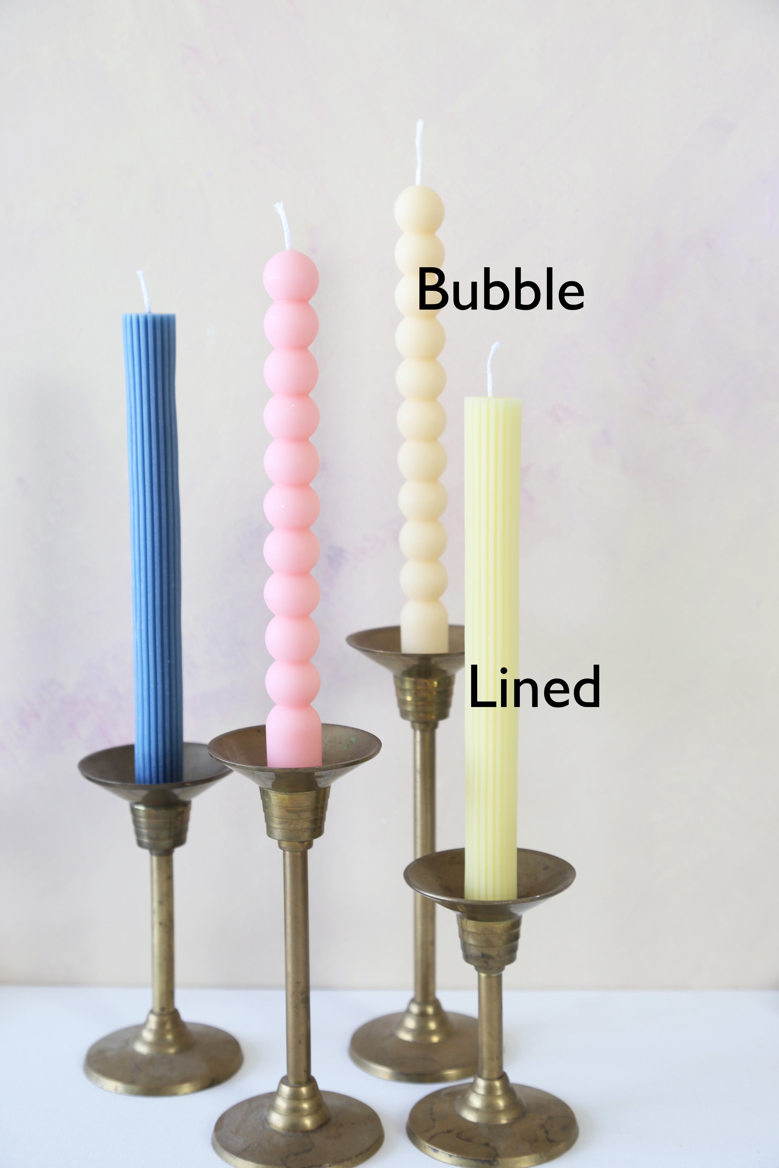 Bubble and Textured Lined Taper Candles, Candlesticks - Soy Wax Candle, Home Decor, boho decor, wedding, holiday decor