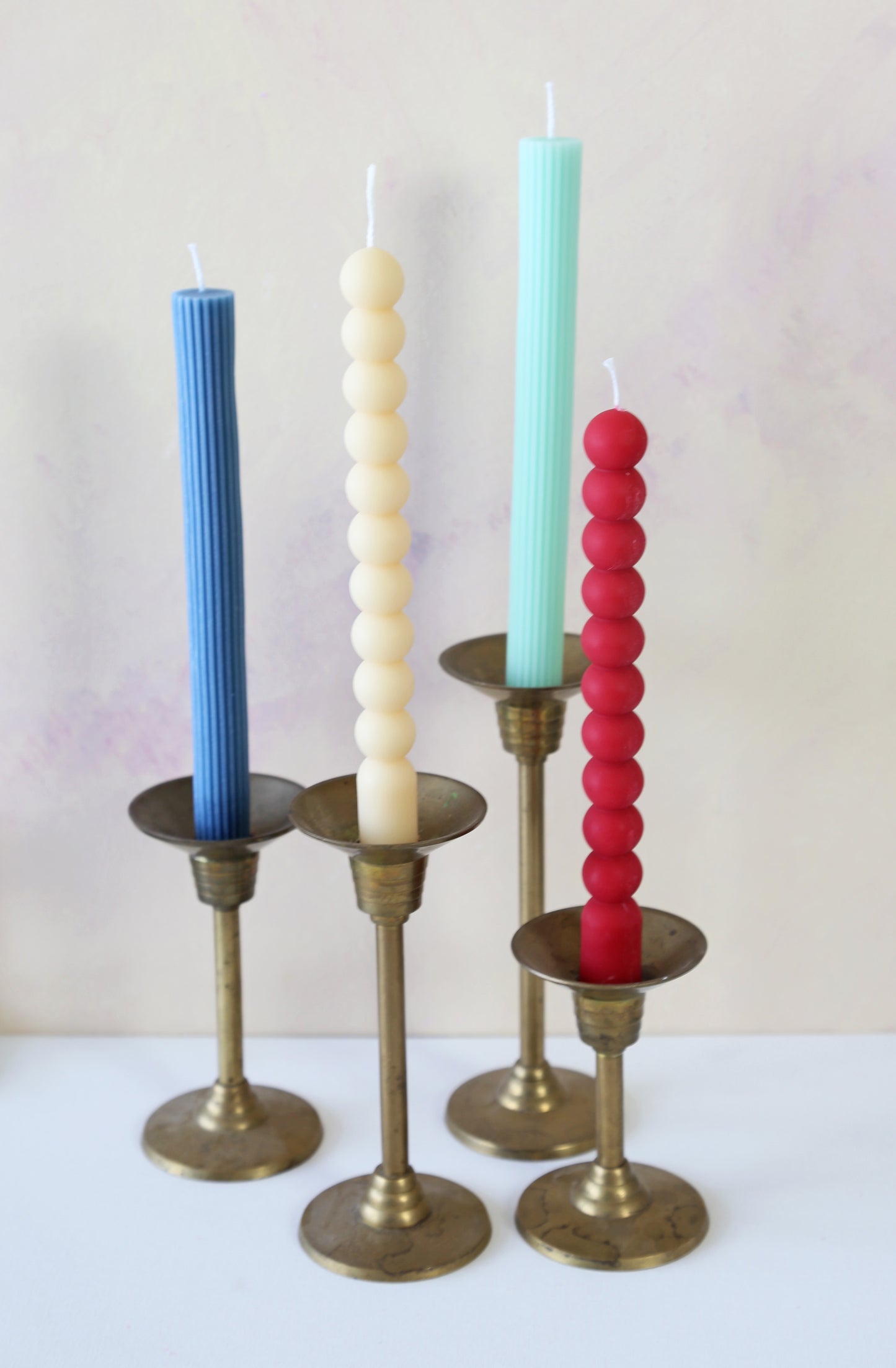 Bubble and Textured Lined Taper Candles, Candlesticks - Soy Wax Candle, Home Decor, boho decor, wedding, holiday decor