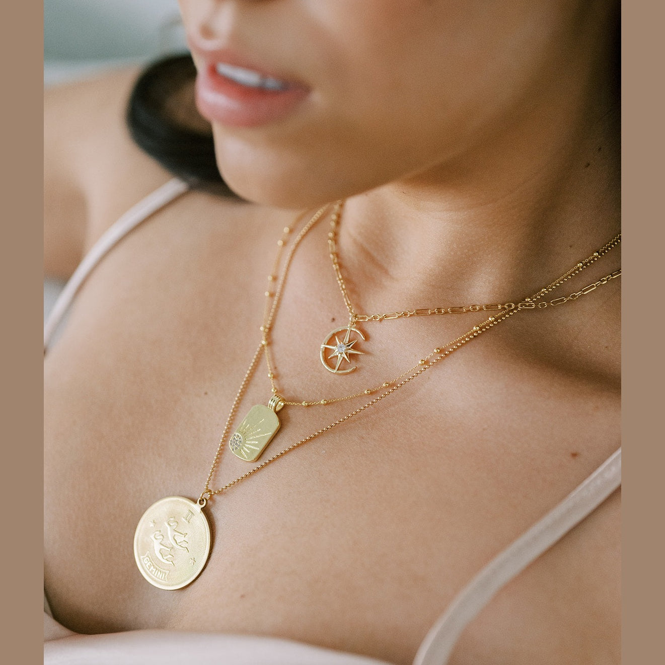 Large Medallion Zodiac Horoscope Necklace - Astrology, Constellation Necklace