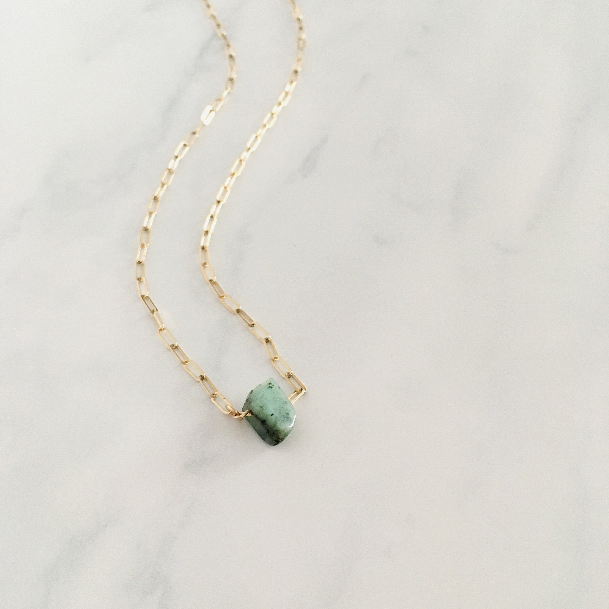 raw emerald gemstone necklace