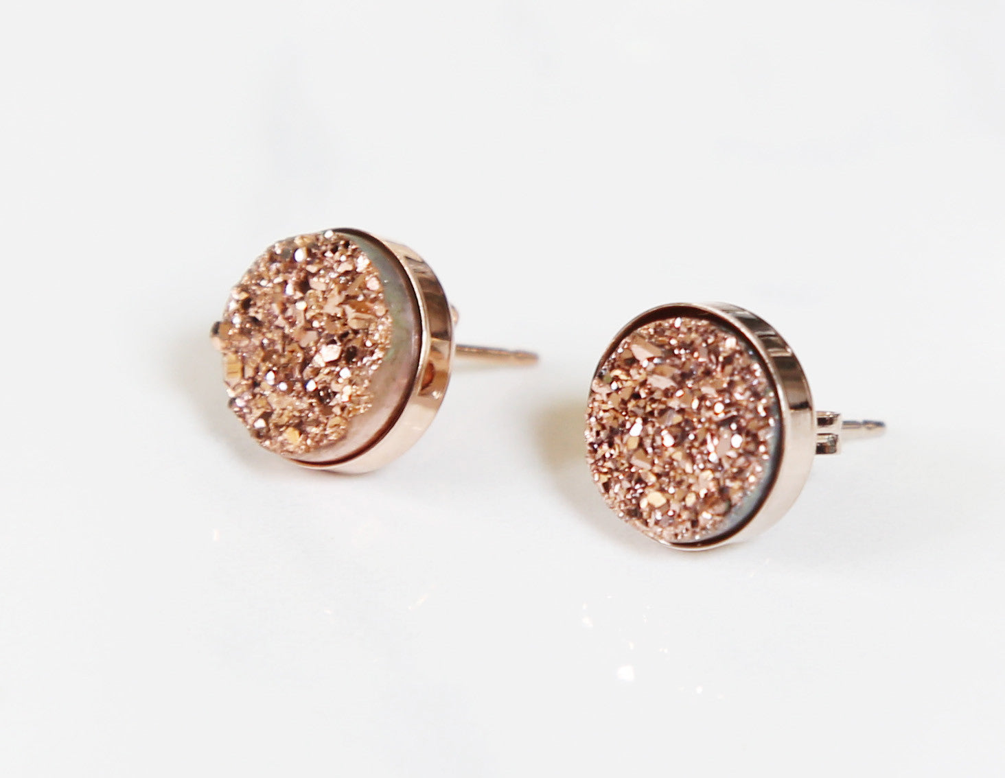 rose gold druzy earrings
