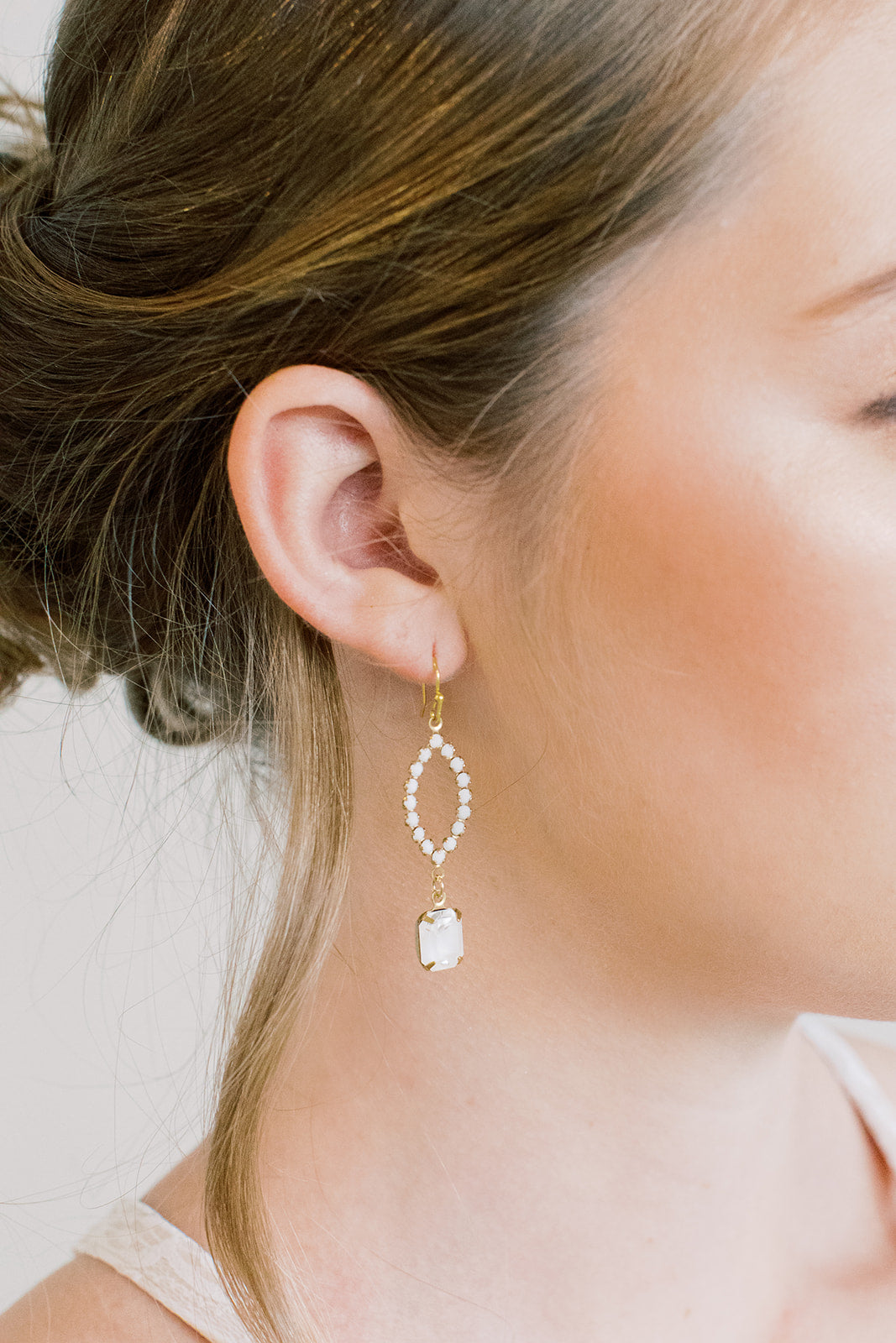 Delicate White Swarovski Earrings
