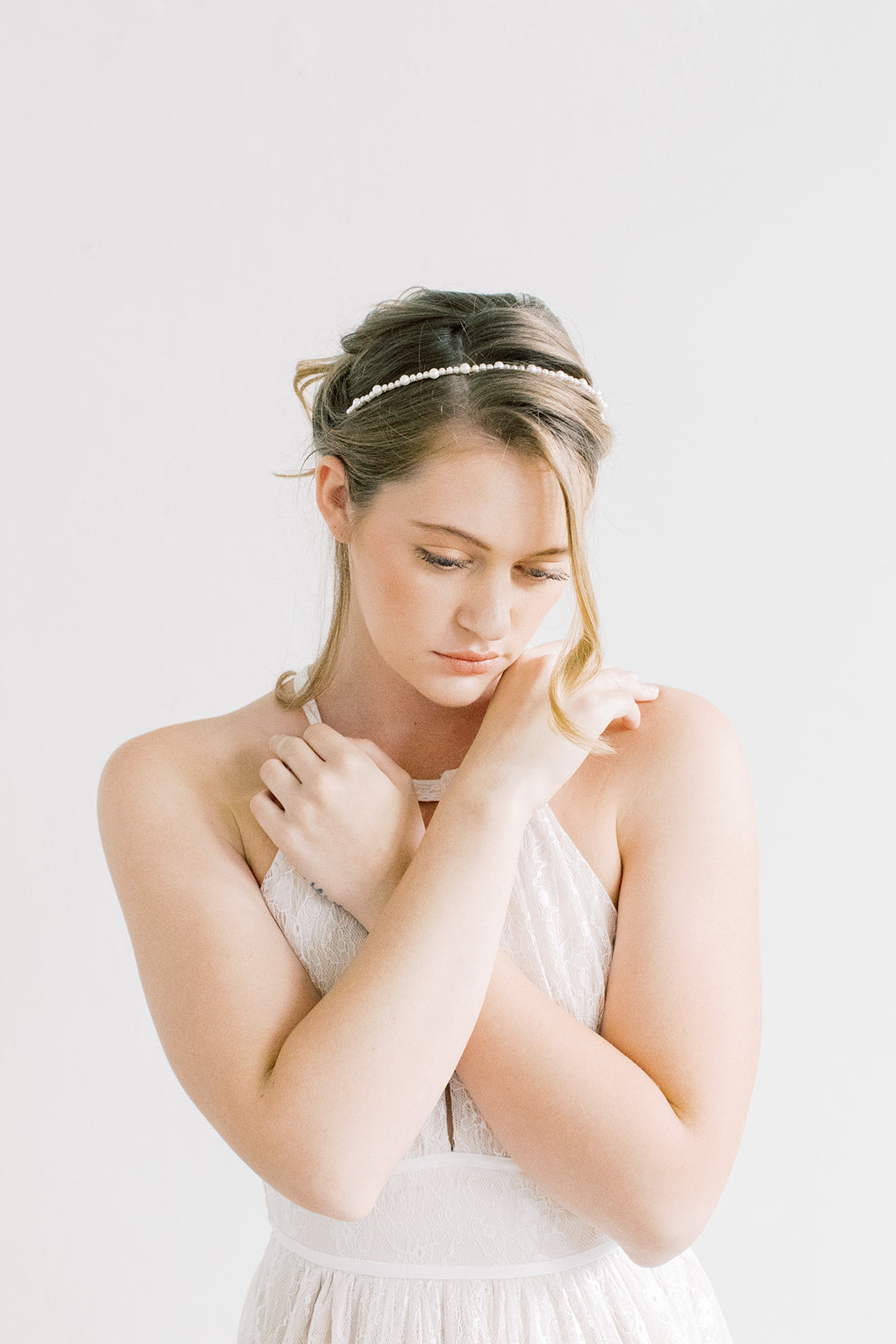 Simple Swarovski Pearl Headband - Hairpiece, Bridal, Head Piece, Hair Accessories, Pearls
