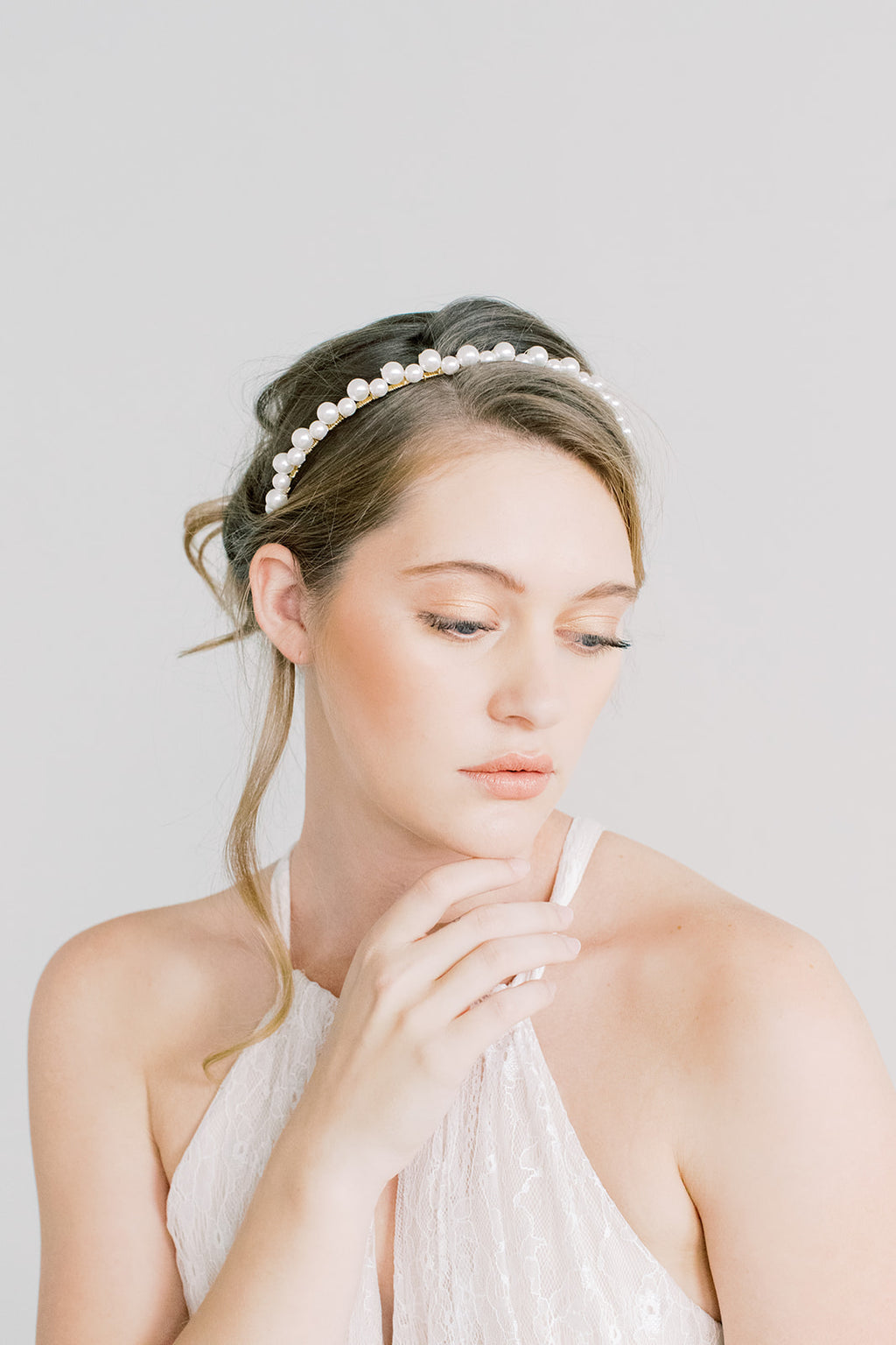 Simple Swarovski Pearl Headband - Hairpiece, Bridal, Head Piece, Hair Accessories, Pearls