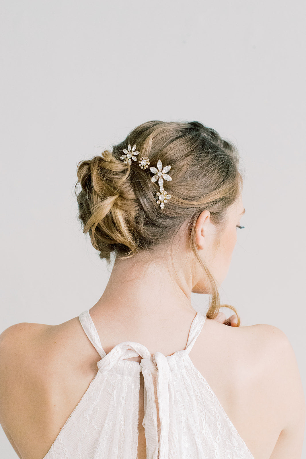 Sparkling Floral Swarovski Hairpins - Set of Four