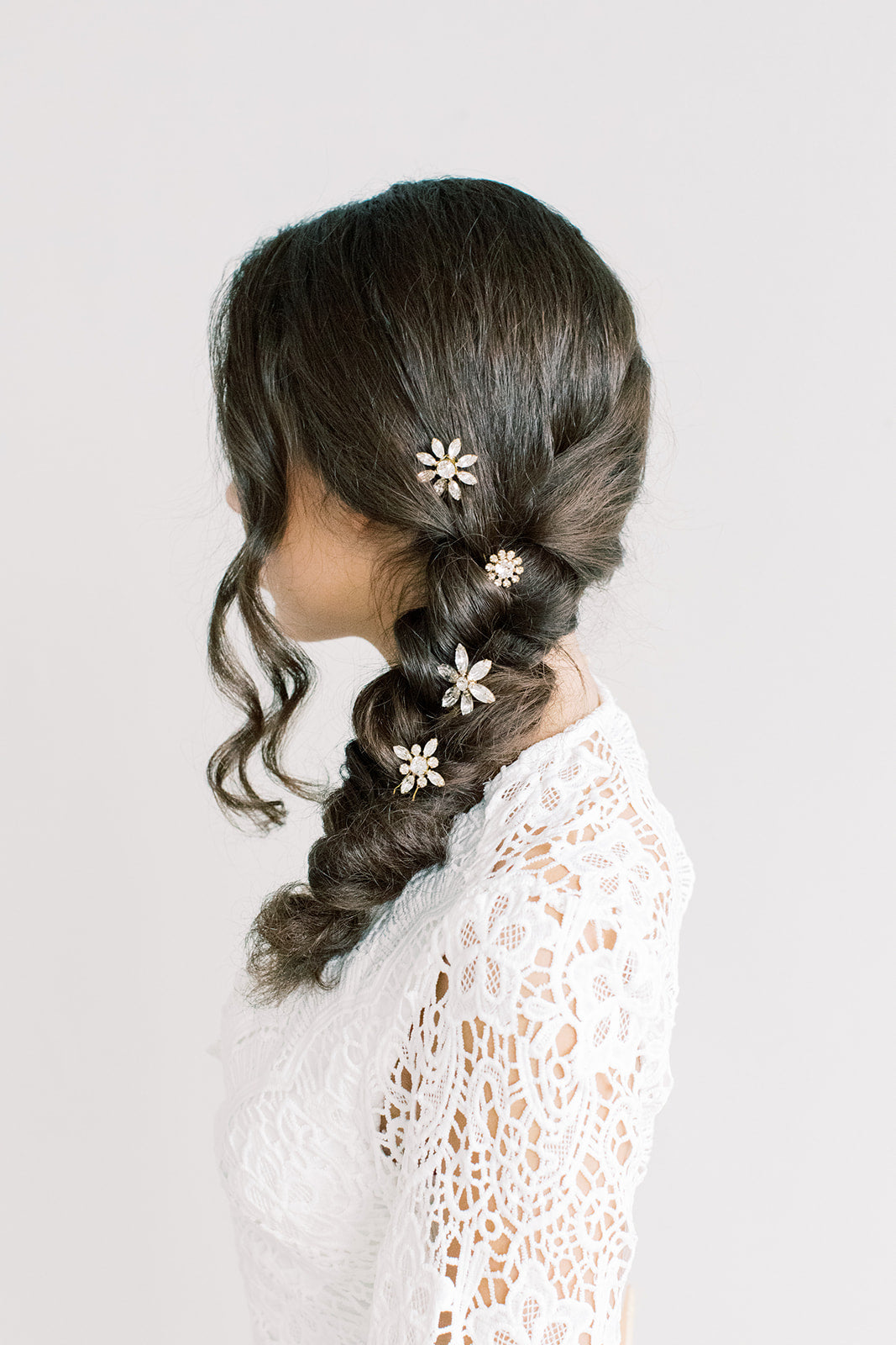 Sparkling Floral Swarovski Hairpins - Set of Four