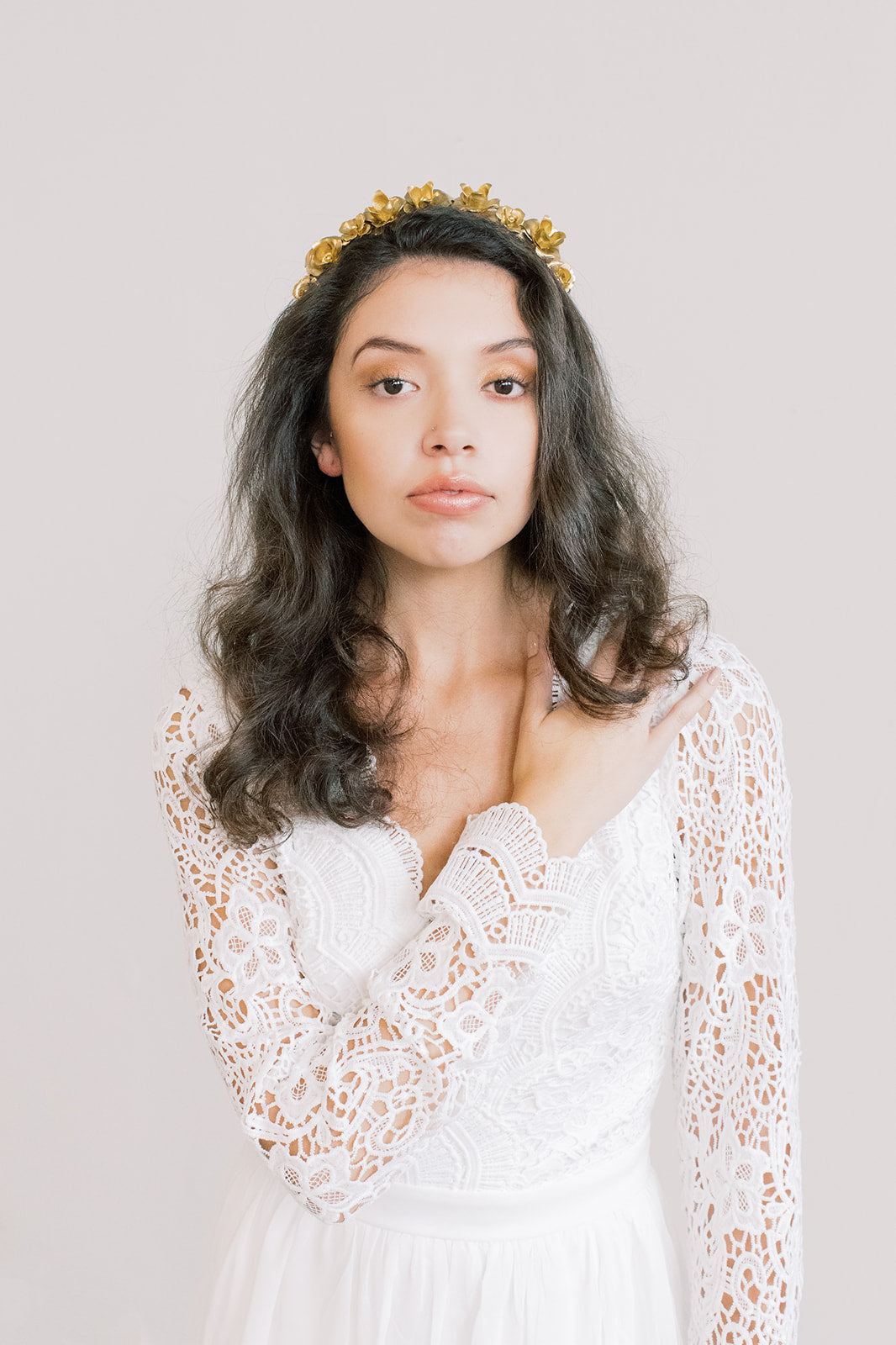 Rosebud Crown - Gold Flower Crown, Hairpiece, Bridal, Head Piece, Hair Accessories, tiara