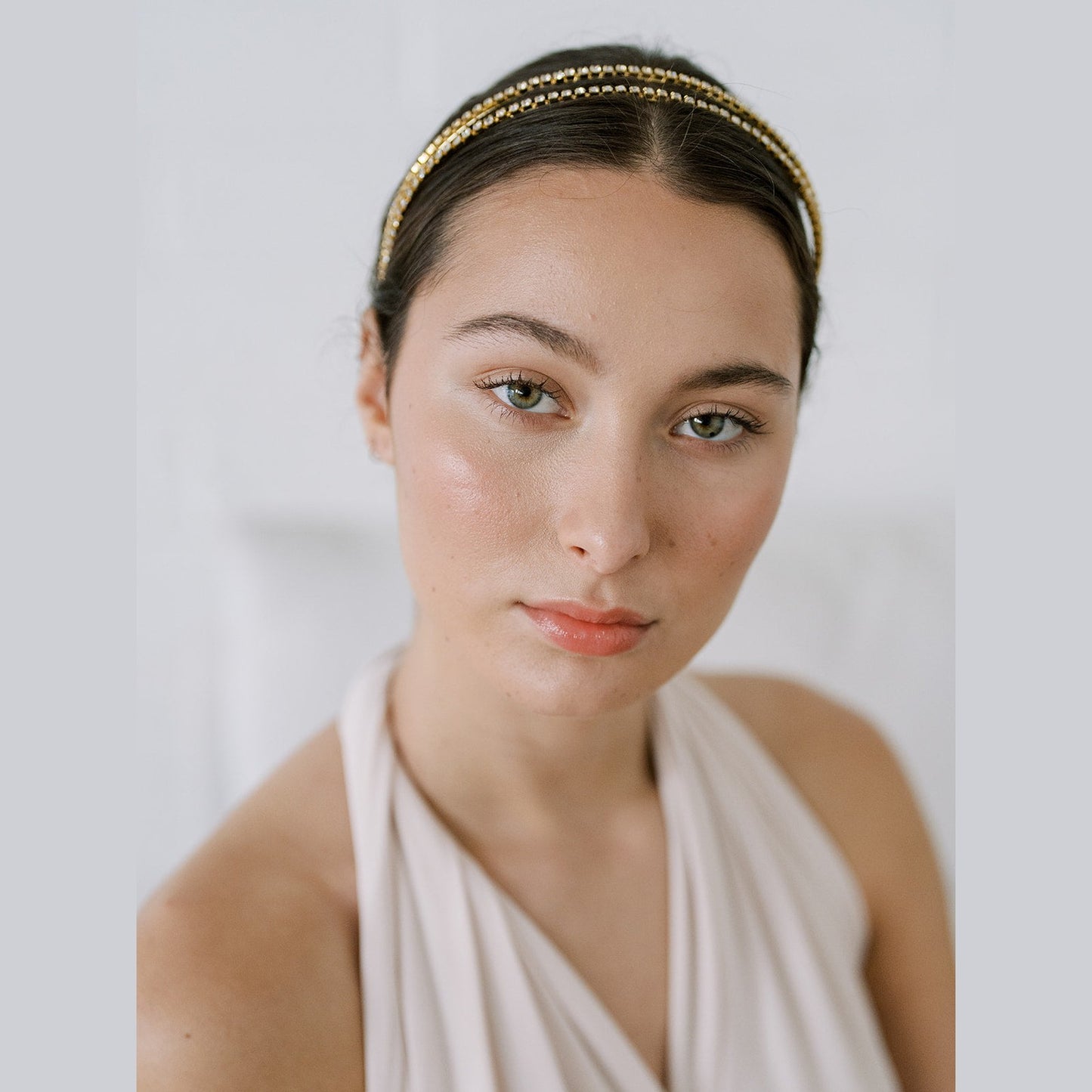 Double Band Sparkle Crystal lHeadband, Crown, Hairpiece, Wedding Accessory, Bridal, Gold Wedding Head Piece, Hair Accessories, Headband