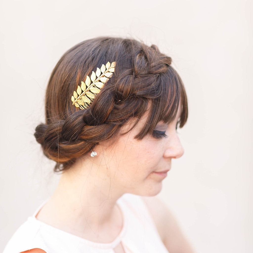 bridal hair comb gold