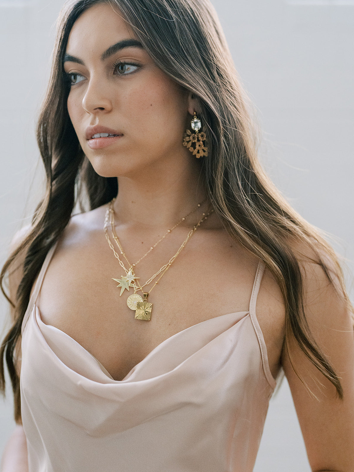 Lace Flower Statement Earrings, gold earrings, bridal earrings