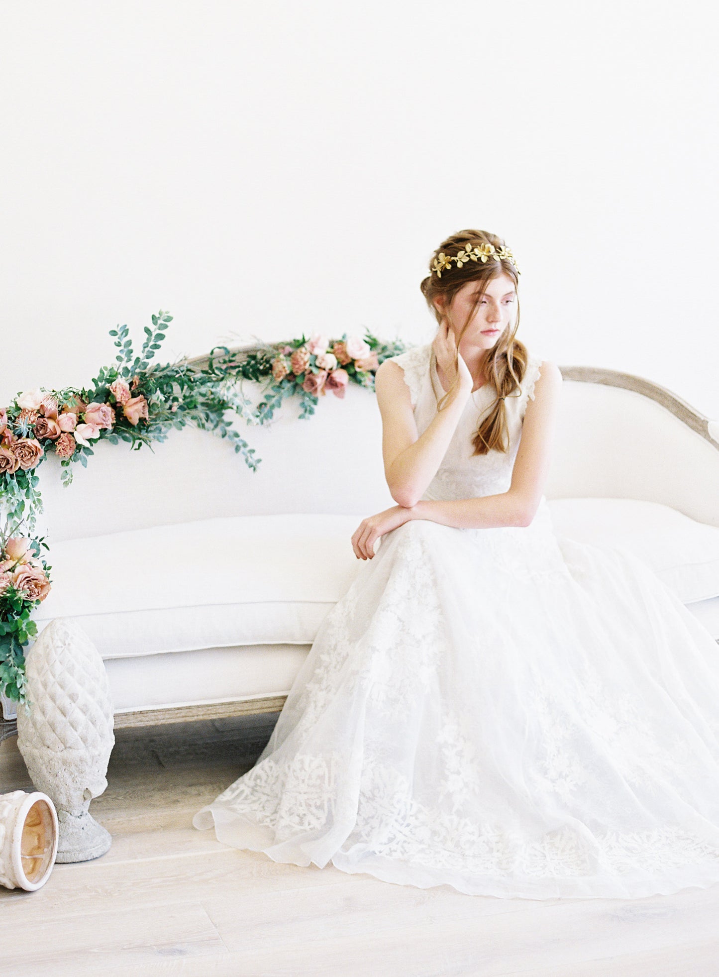 gold bridal headband