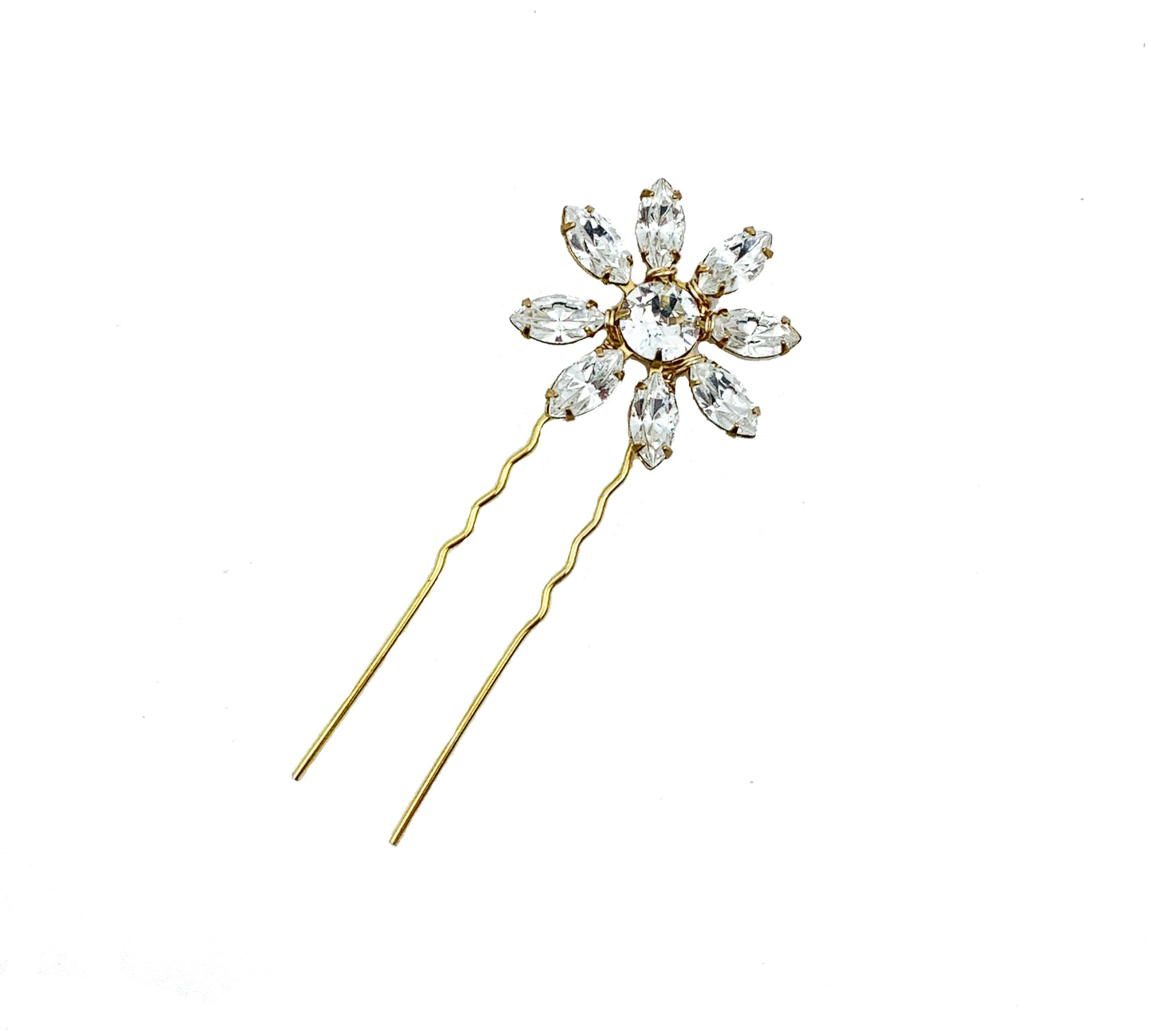 Sparkling Floral Swarovski Hairpins - Set of Four