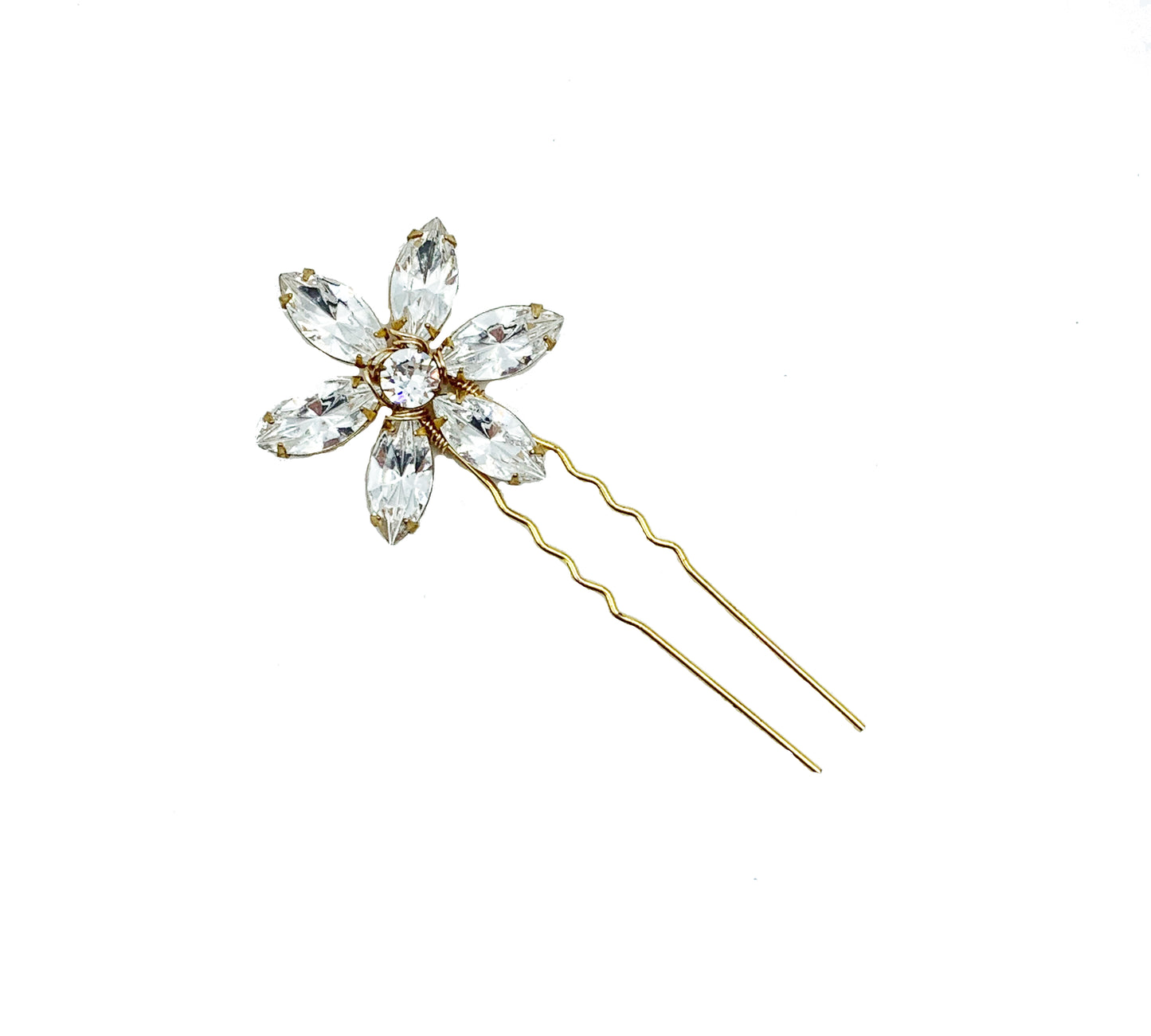 Sparkling Floral Swarovski Hairpins - Set of Four