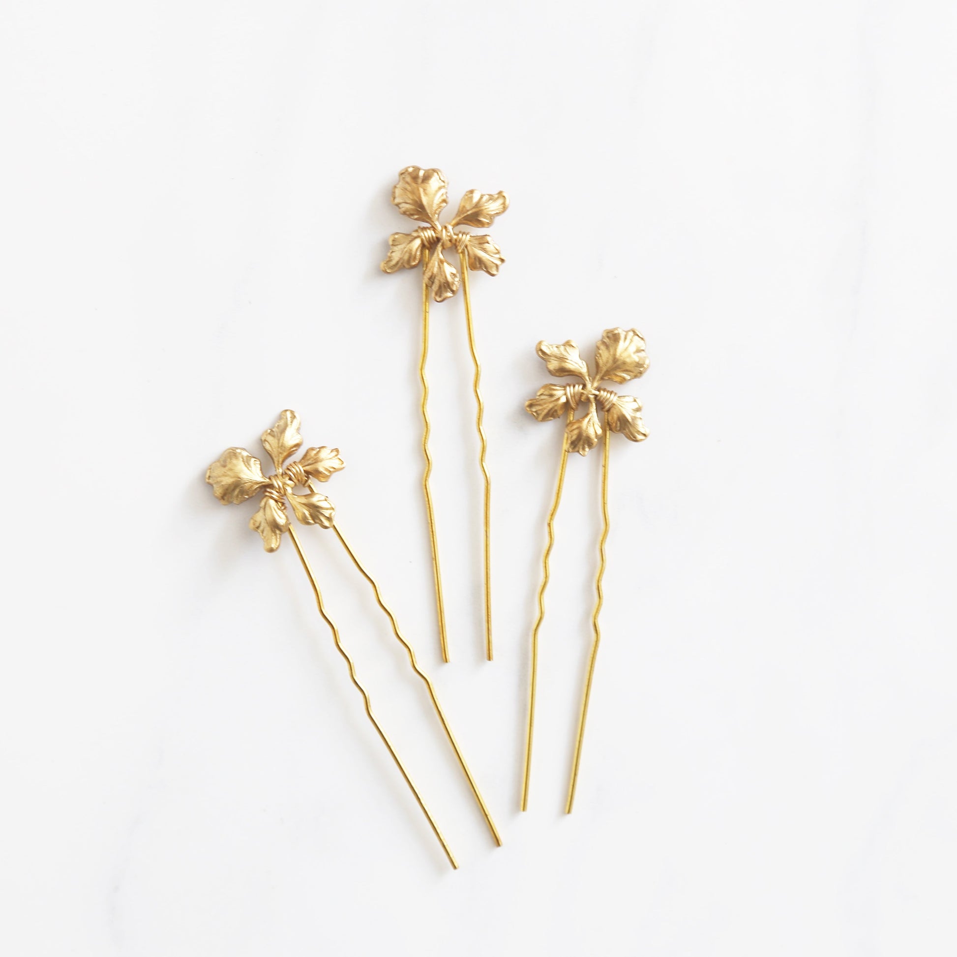 gold hair pins