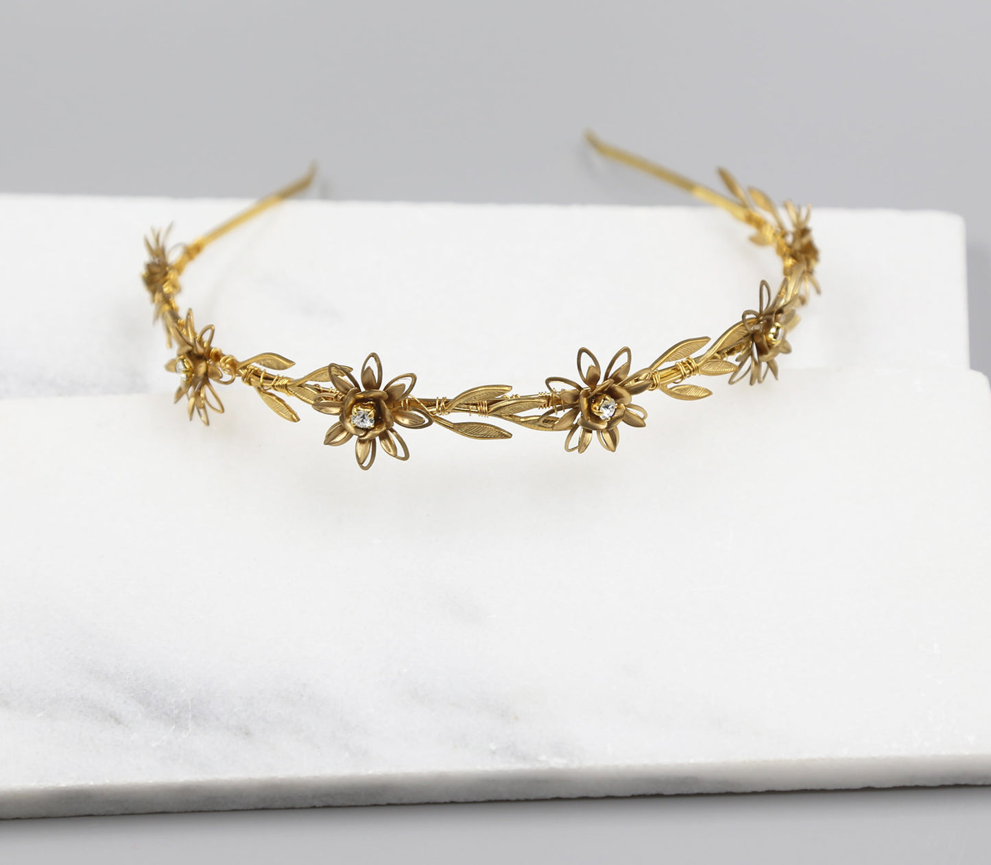 Tiny Floral Vine Gold Headband, Crown, Hairpiece, Wedding Accessory, Bridal, Gold Wedding Head Piece, Hair Accessories, Headband
