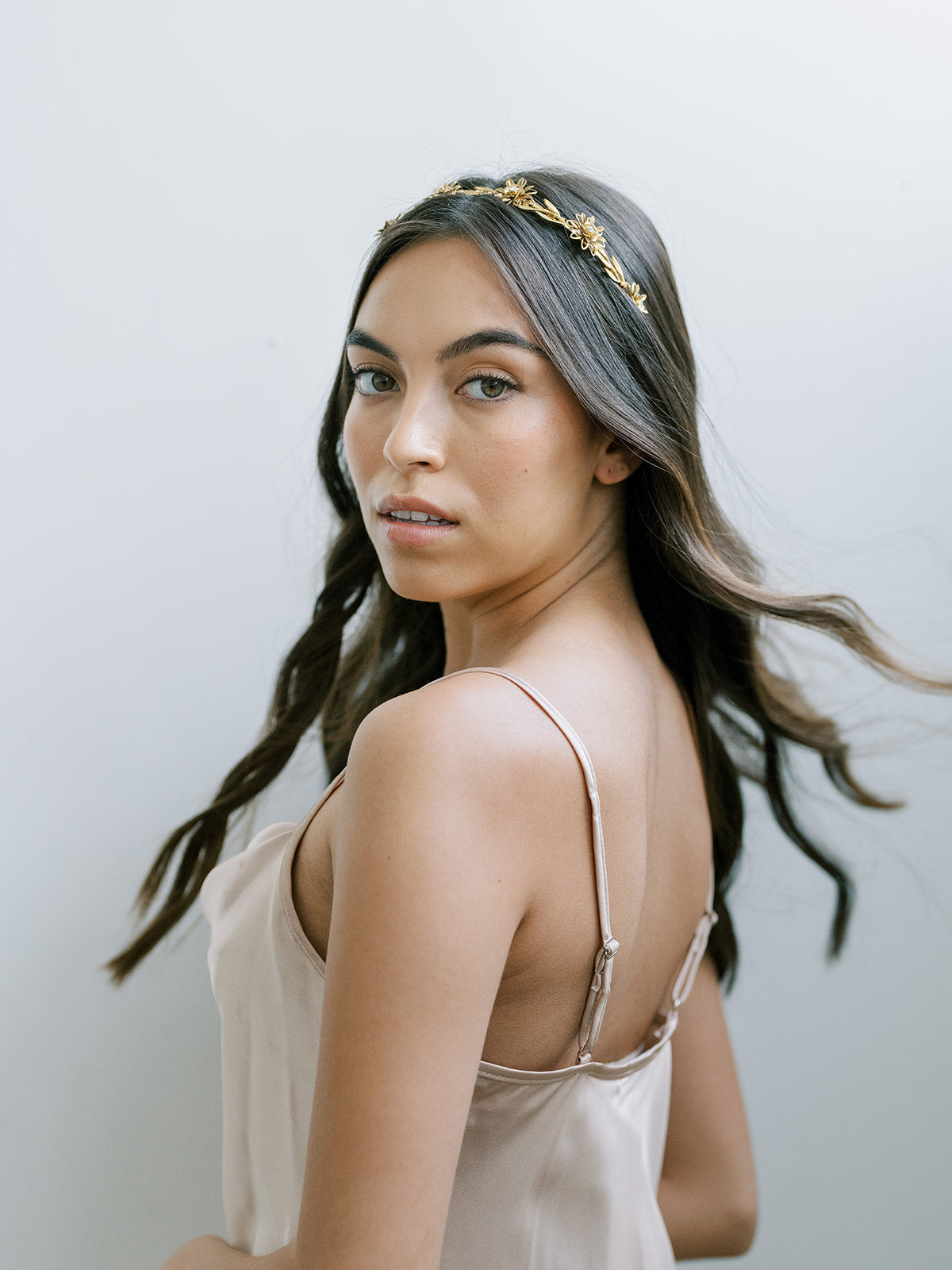 Tiny Floral Vine Gold Headband, Crown, Hairpiece, Wedding Accessory, Bridal, Gold Wedding Head Piece, Hair Accessories, Headband