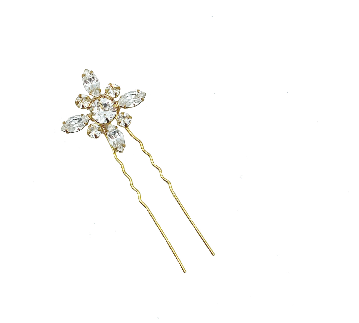 Sparkling Floral Swarovski Hairpins - Set of Four