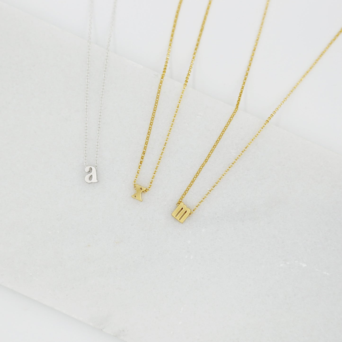 Monogrammed Typewriter Initial Necklace - Sterling Silver / One Letter