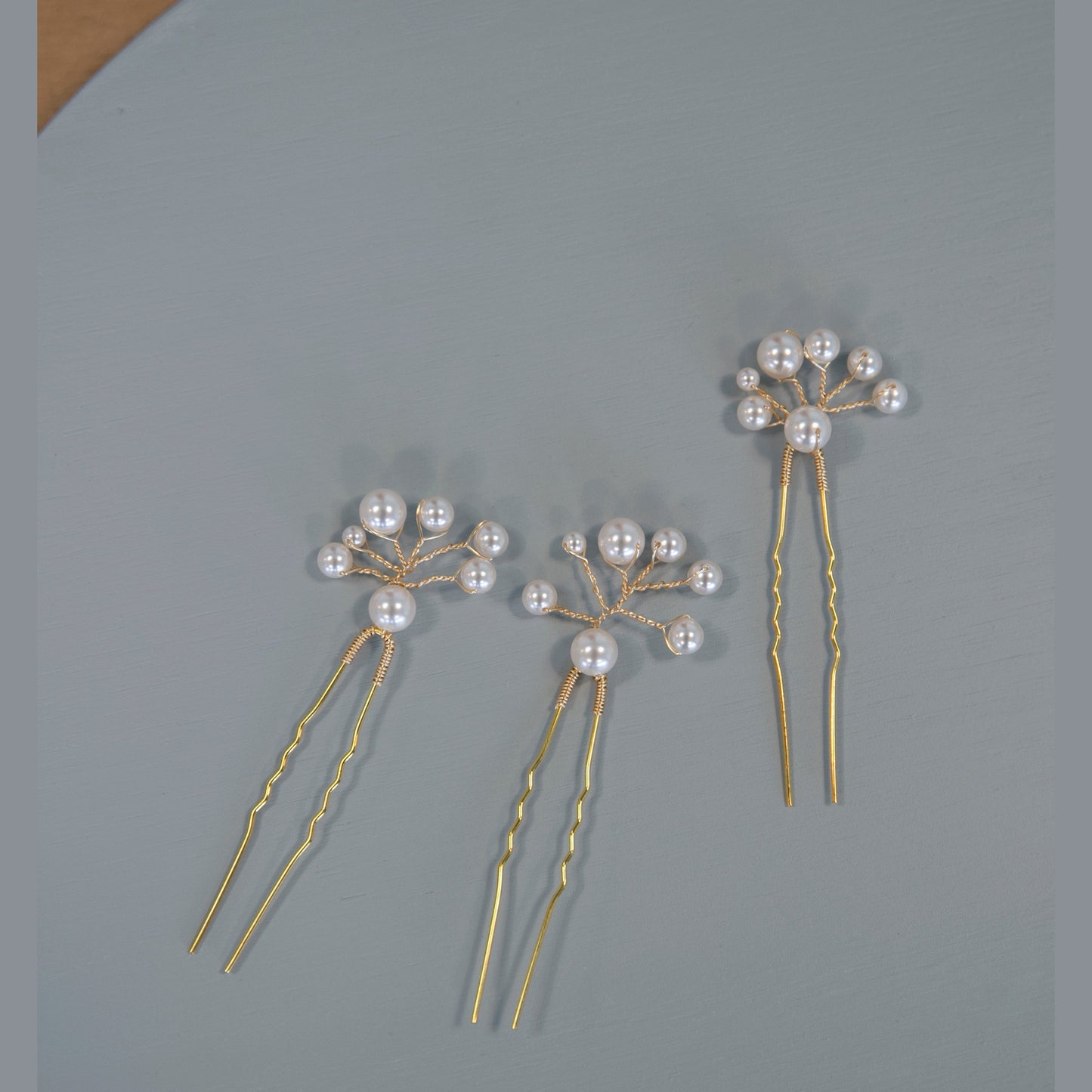 Millie - Set of Three Pearl Burst Hair Pins