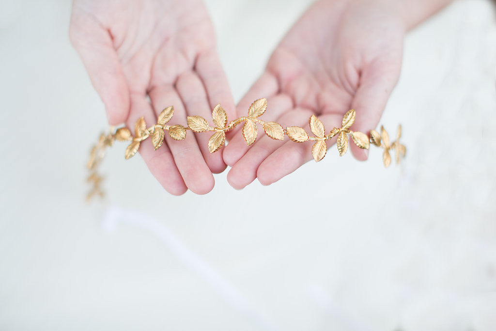 gold bridal crown