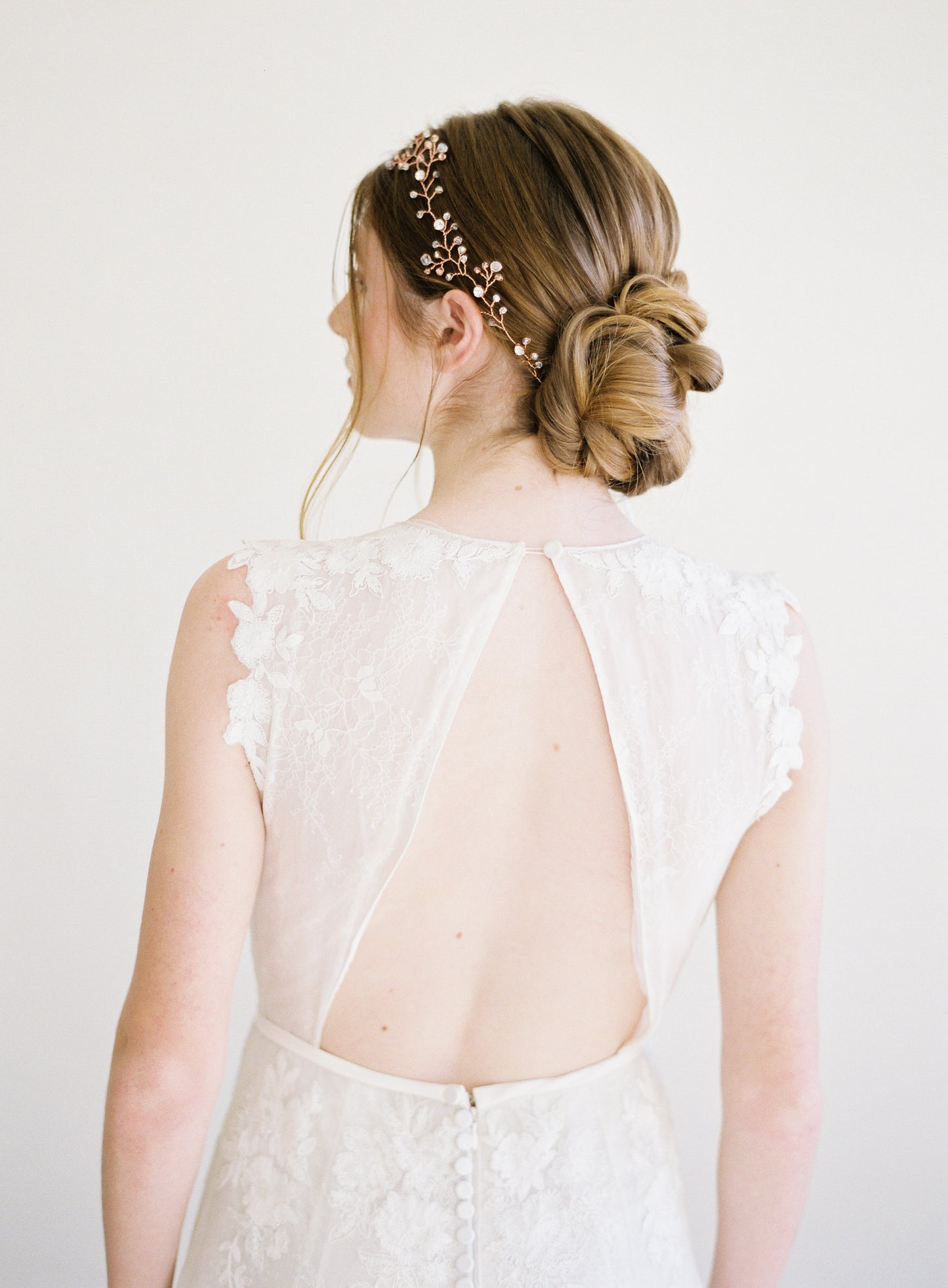 rose gold swarovski wedding crown