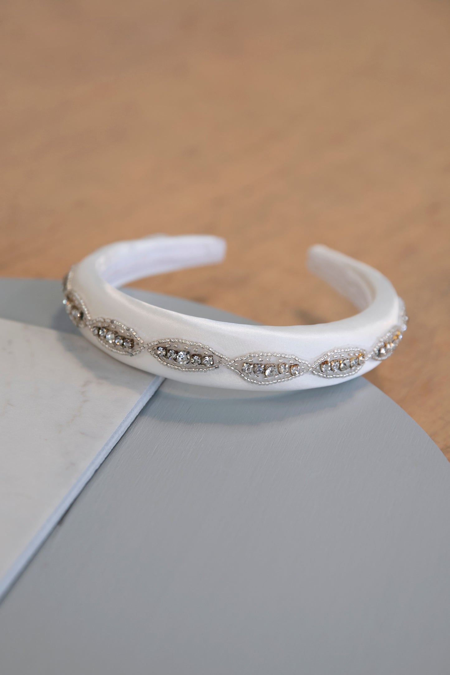 Kate - Padded White and Sparkling Gold or Silver Headband