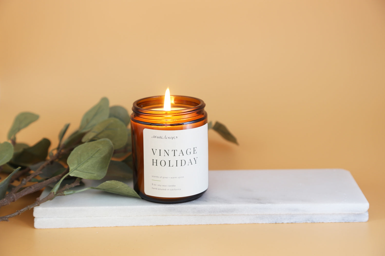 Vintage Holiday Candle - Scented Holiday Candle, Scents of pine and warm spice