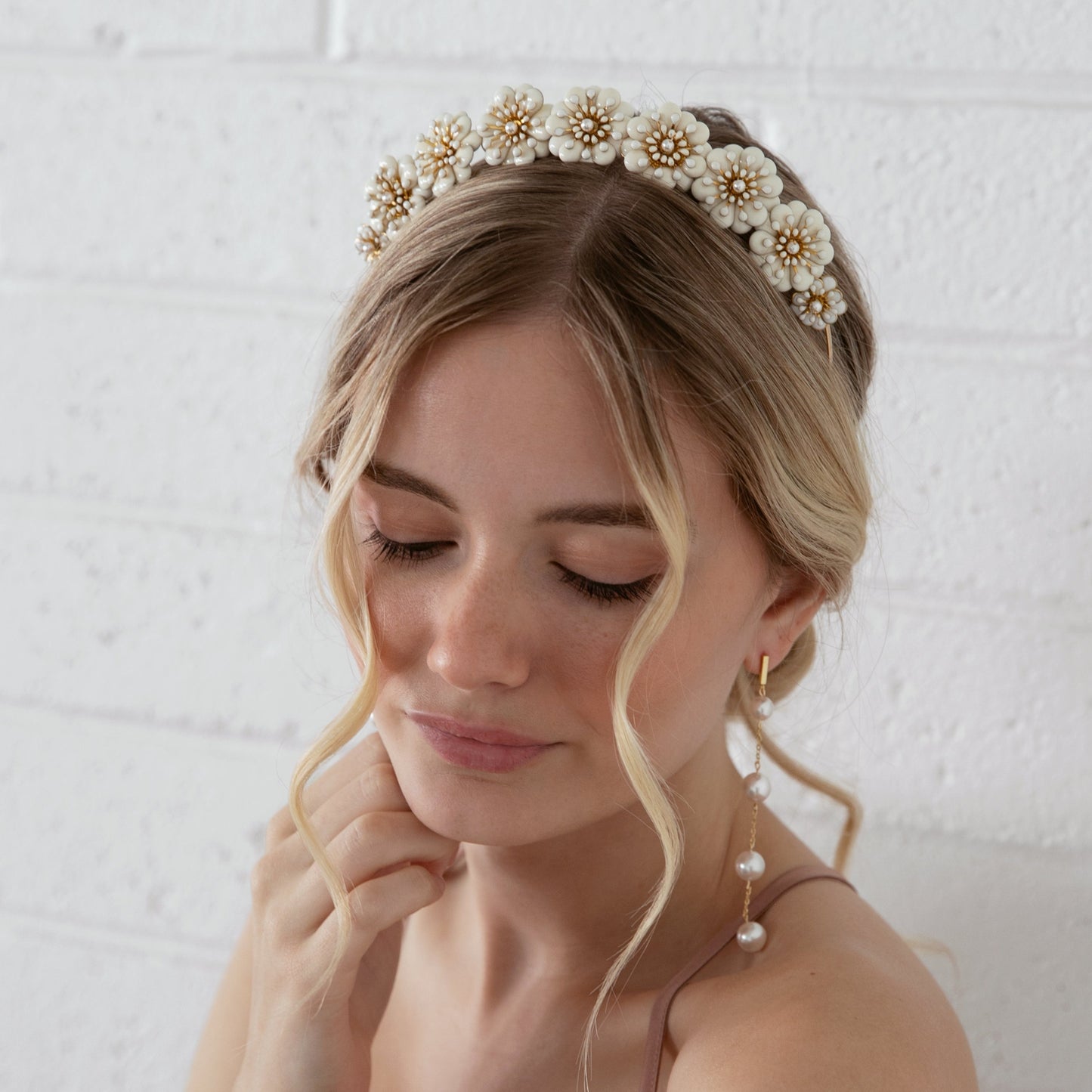 Muriel - Gold and White Flower Crown