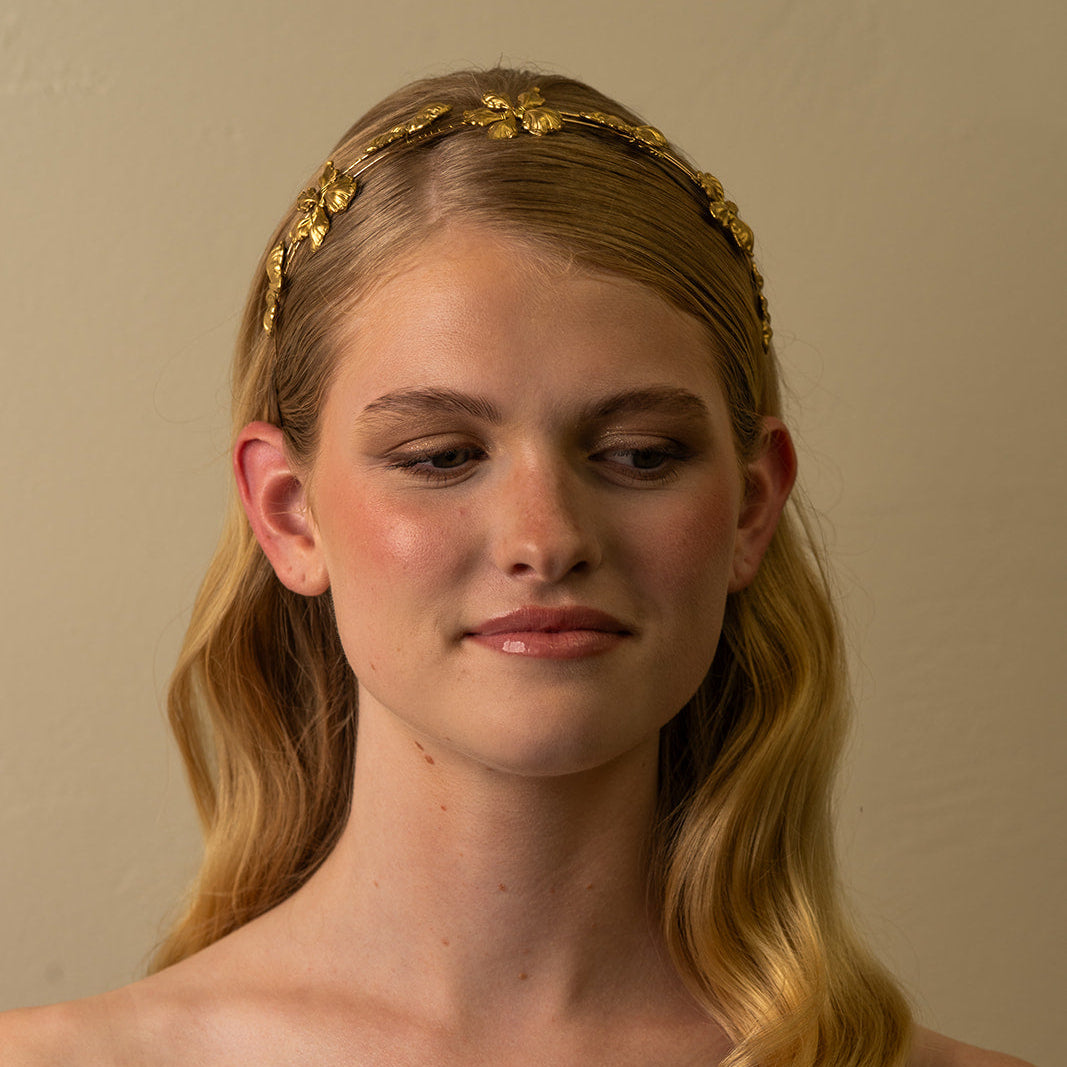 Golden Blossom Crown – Bridal Wedding Hair Piece