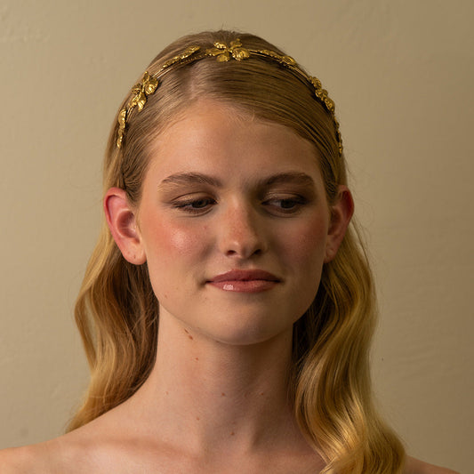 Golden Blossom Crown – Bridal Wedding Hair Piece