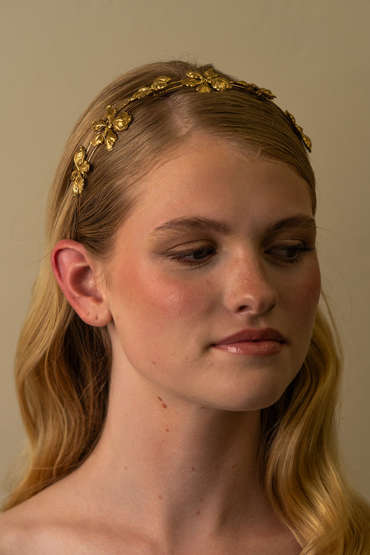 Golden Blossom Crown – Bridal Wedding Hair Piece