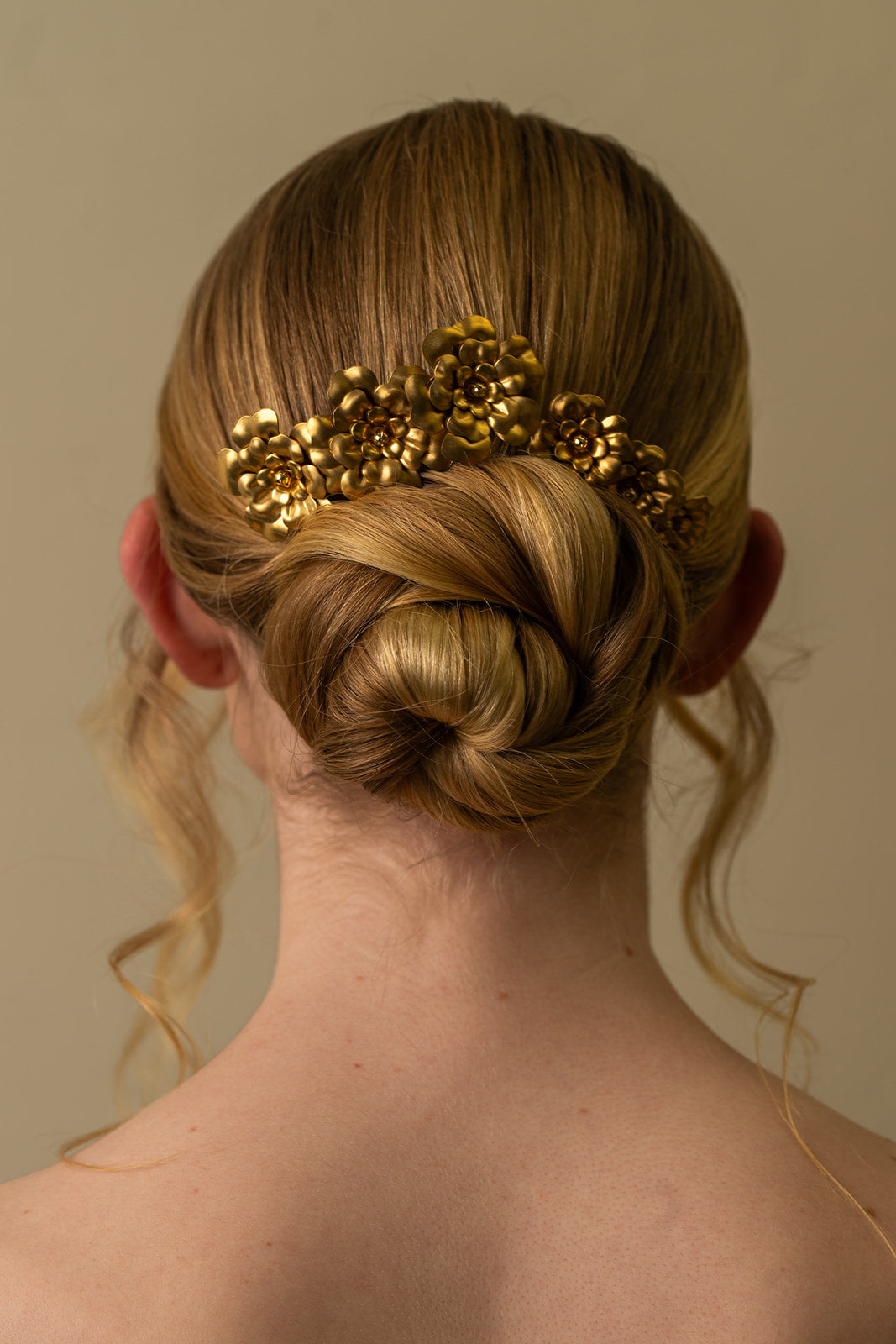 Golden Floral Comb - Set of Two, Bridal hair pice, wedding hair piece, barrettes