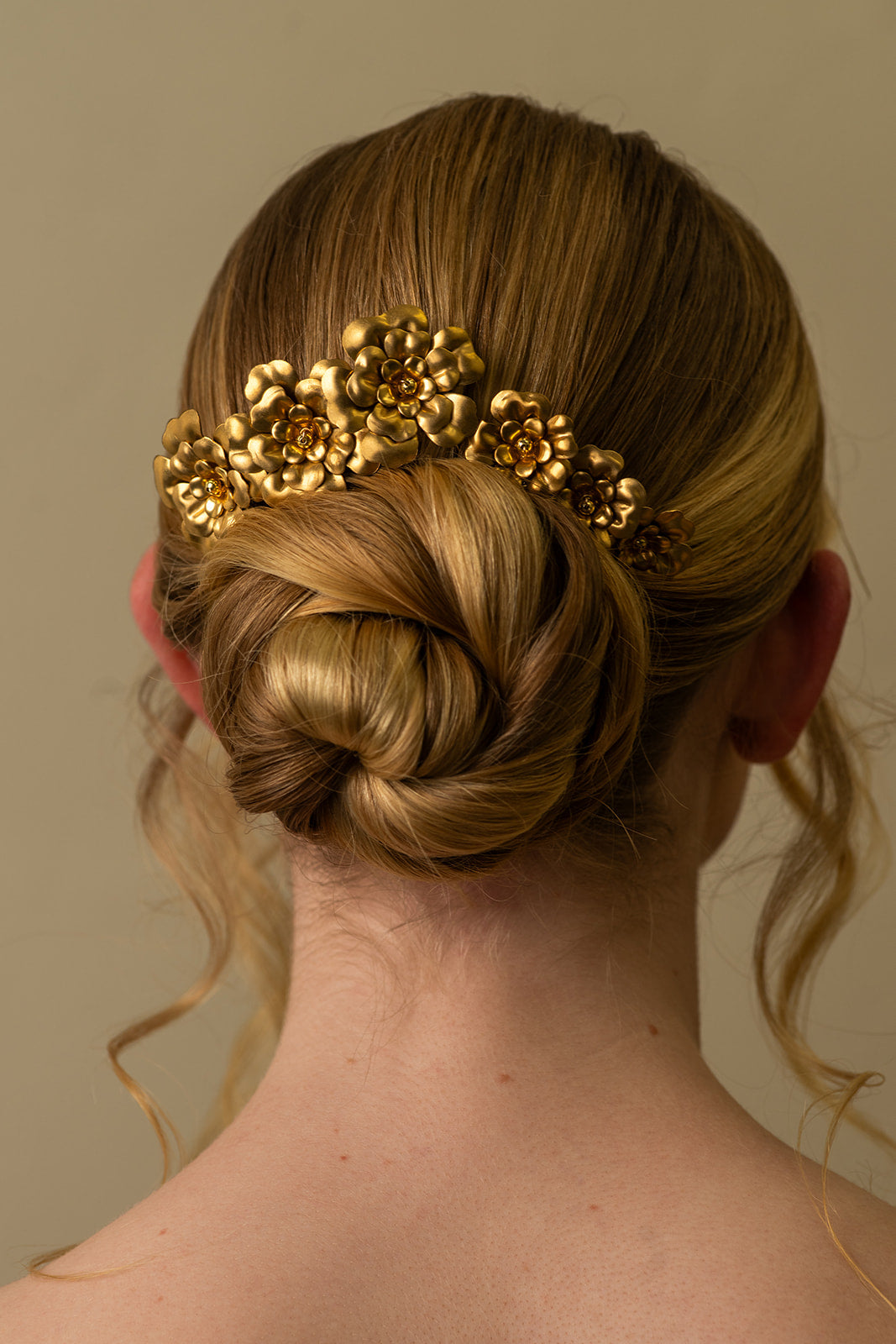 Golden Floral Comb - Set of Two, Bridal hair pice, wedding hair piece, barrettes