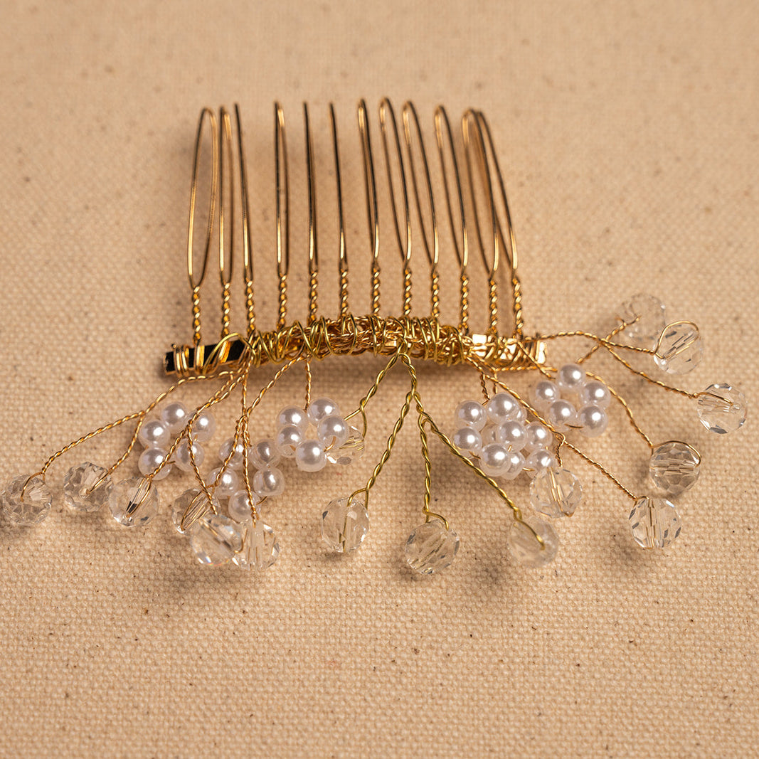 Delicate Beaded Comb - Bridal hair pice, wedding hair piece, barrettes