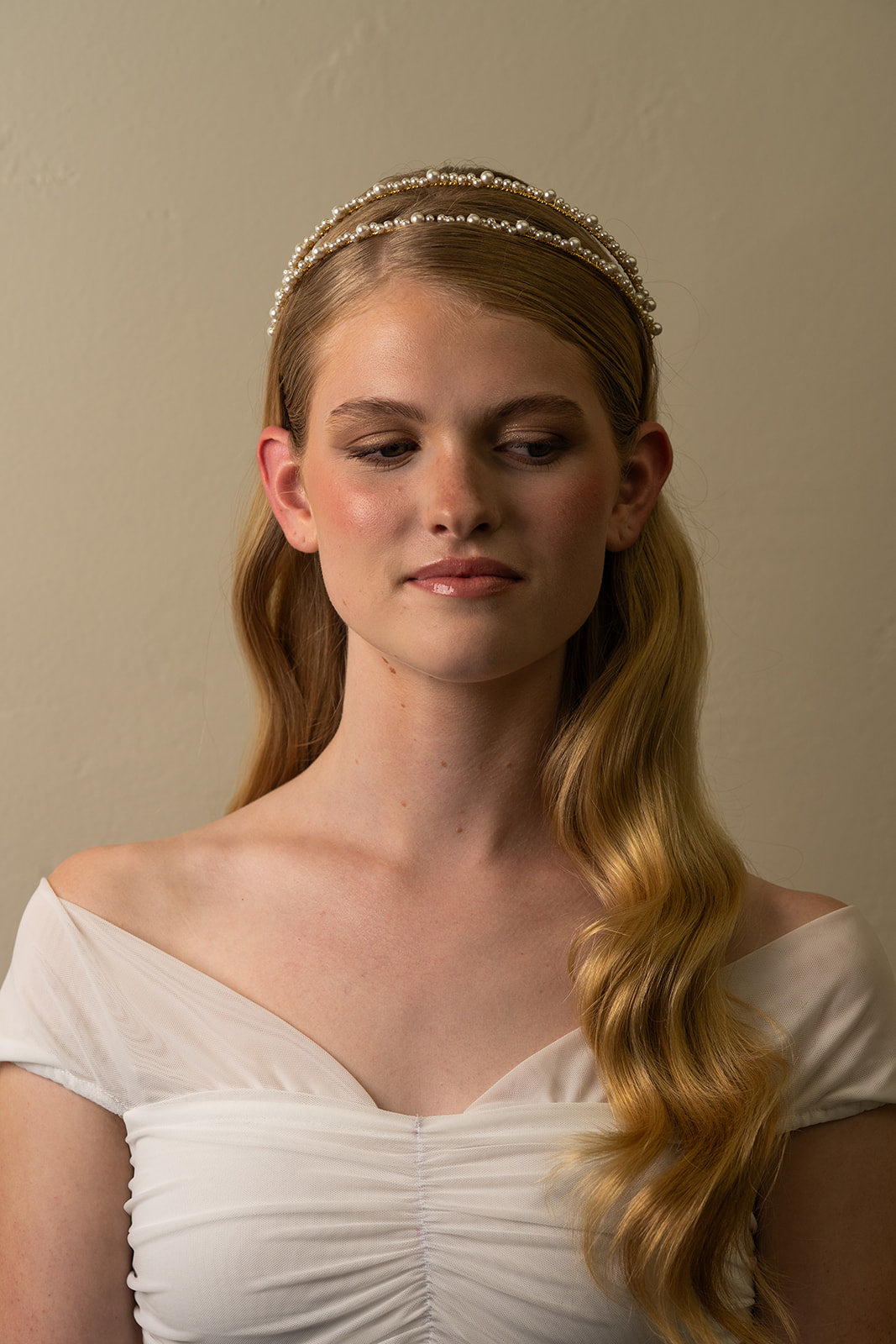 Double Vine Delicate Pearl Crown – Bridal Wedding Hair Piece