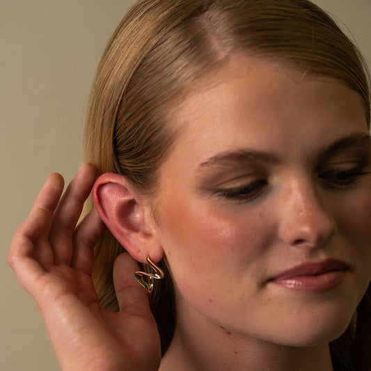 Abstract Gold Wave Studs