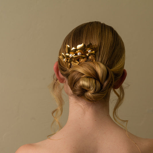 Orchid Flower Comb - Set of Two, Bridal hair pice, wedding hair piece, barrettes