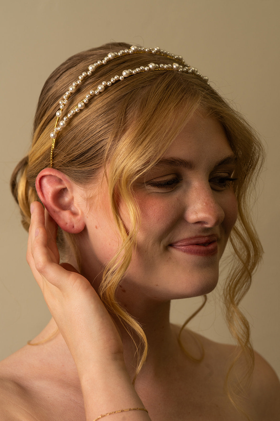 Double Vine Delicate Pearl Crown – Bridal Wedding Hair Piece