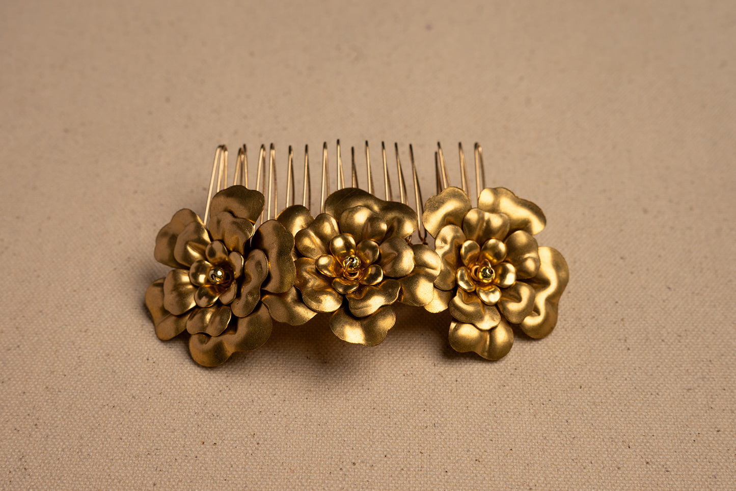 Golden Floral Comb - Set of Two, Bridal hair pice, wedding hair piece, barrettes
