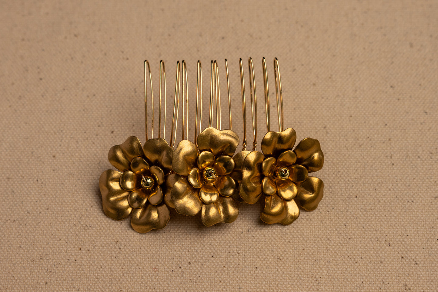 Golden Floral Comb - Set of Two, Bridal hair pice, wedding hair piece, barrettes